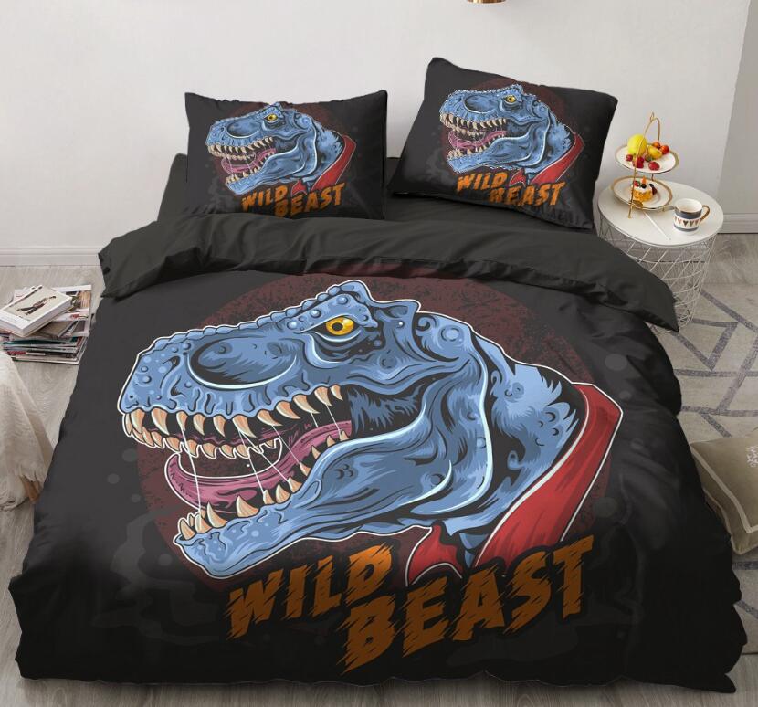 3D Tyrannosaurus 9132 Bed Pillowcases Quilt