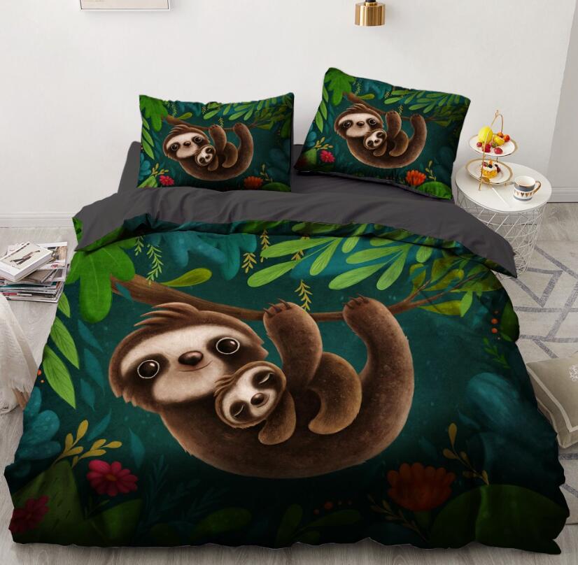 3D Sloth 8002 Bed Pillowcases Quilt