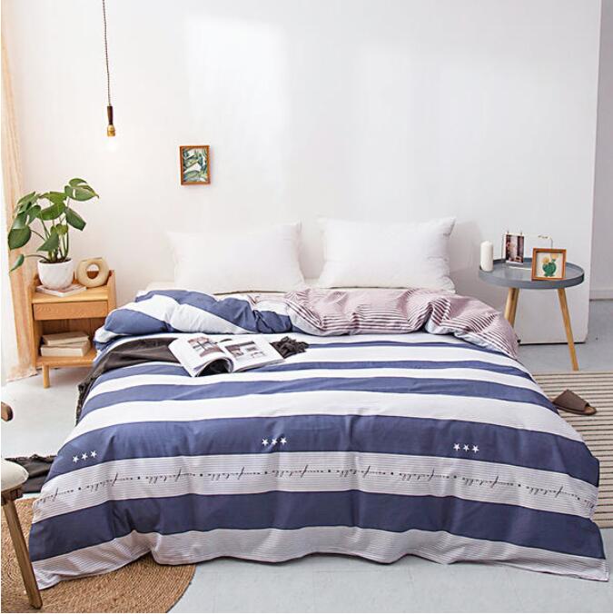 3D Navy Blue White Horizontal Stripes 2037 Bed Pillowcases Quilt