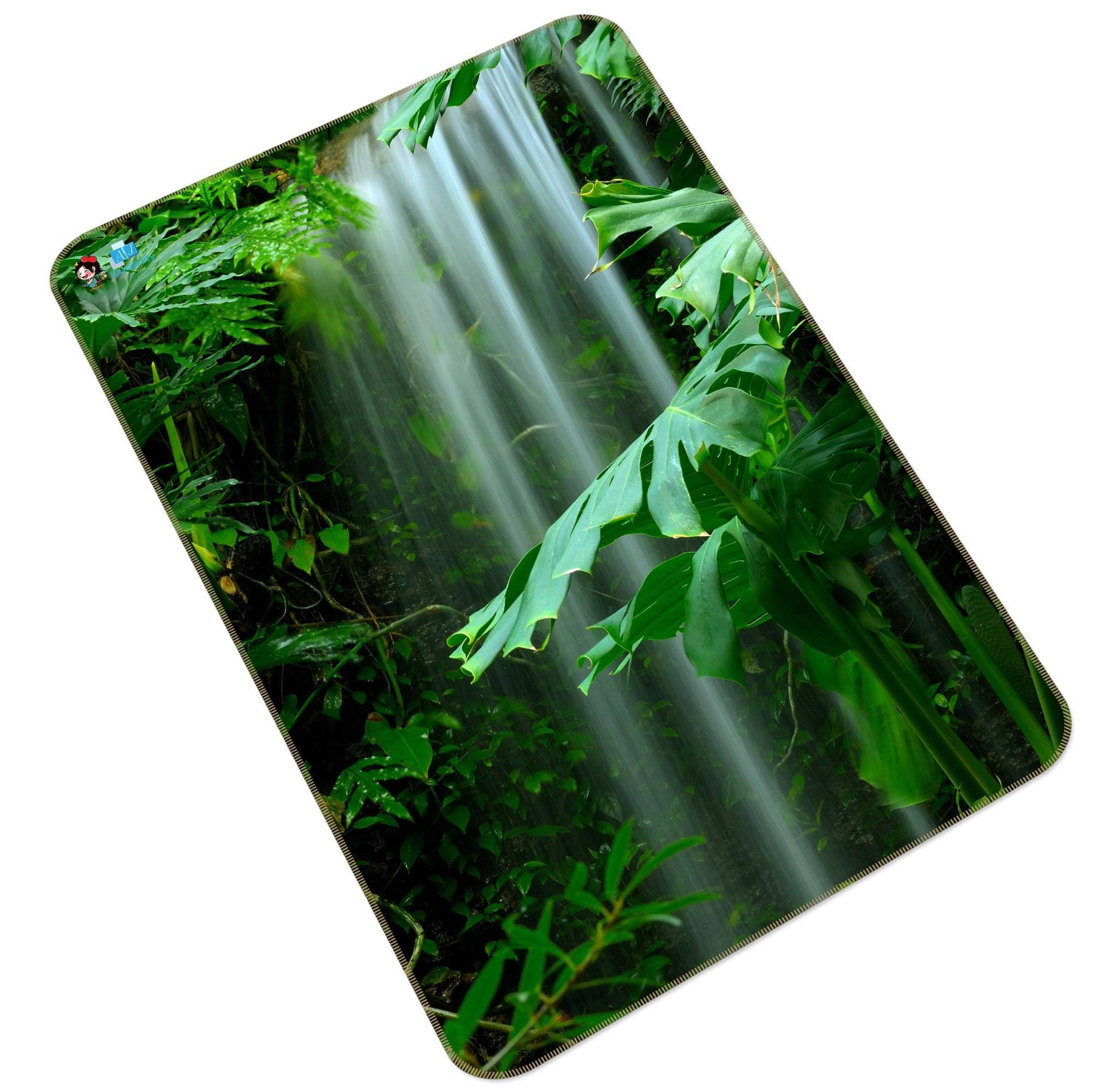 3D Waterfall Green Plants 211 Non Slip Rug Mat Mat AJ Creativity Home 