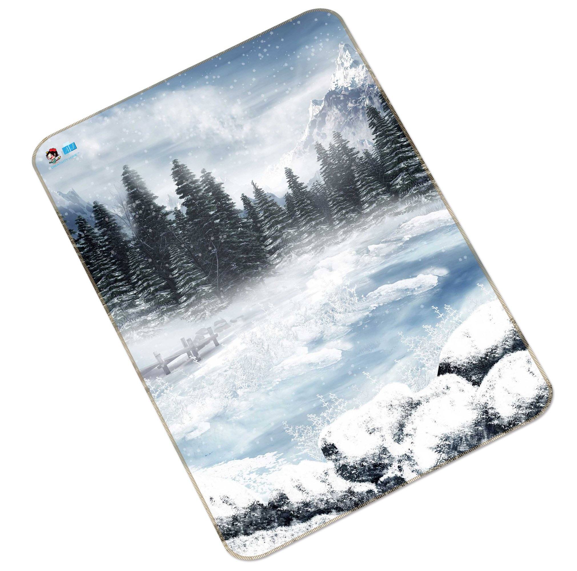3D Snow Forest Lake 165 Non Slip Rug Mat Mat AJ Creativity Home 