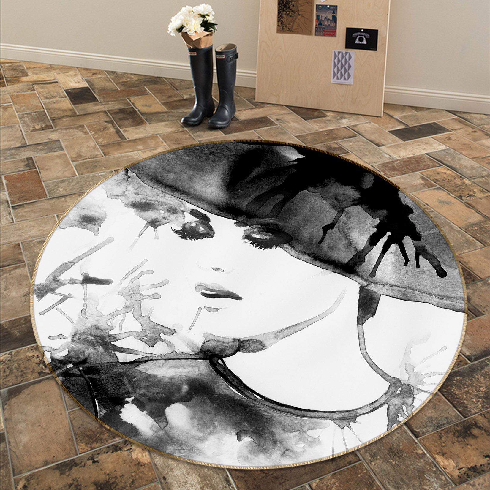 3D Beauty 36230 Round Non Slip Rug Mat