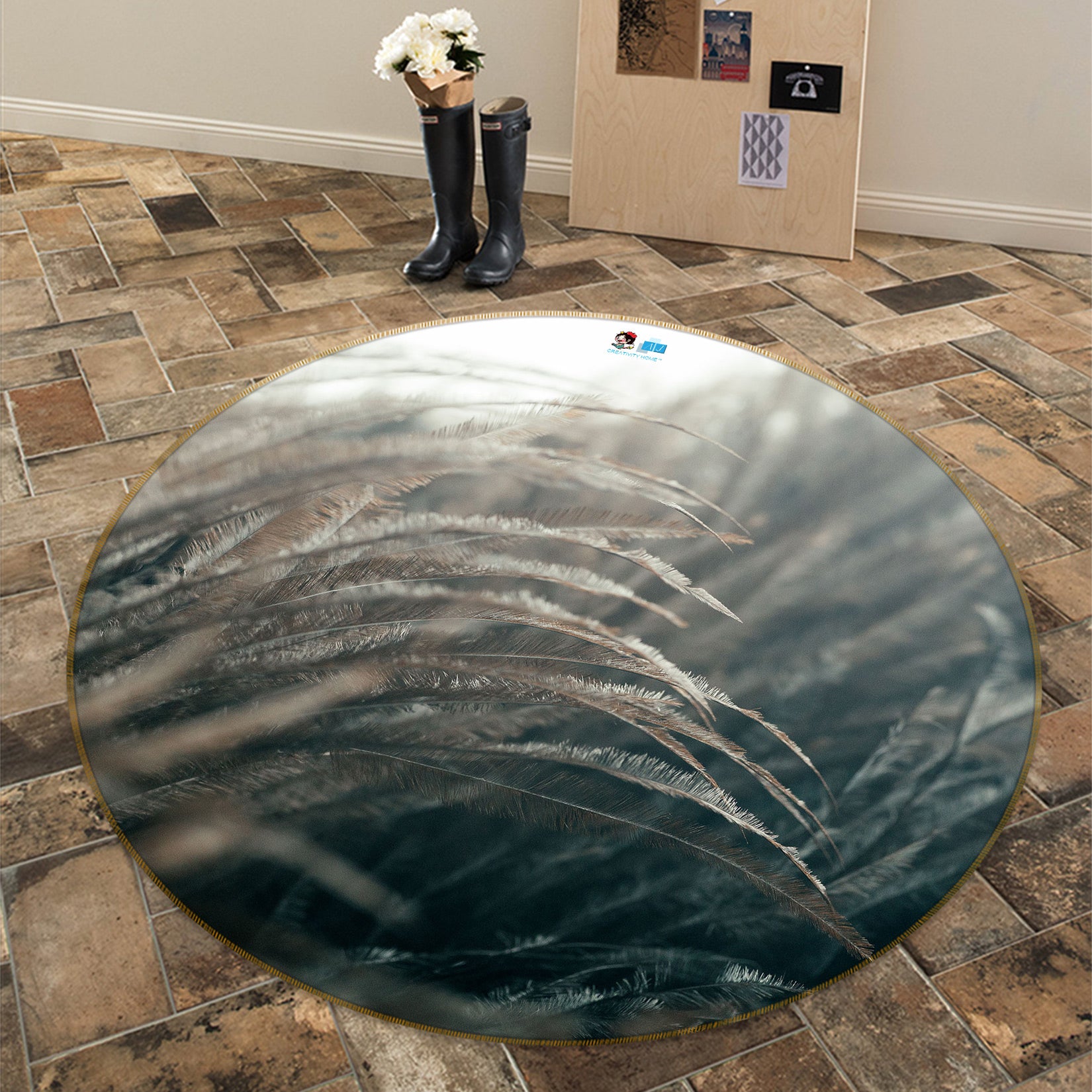 3D Clump 81203 Round Non Slip Rug Mat