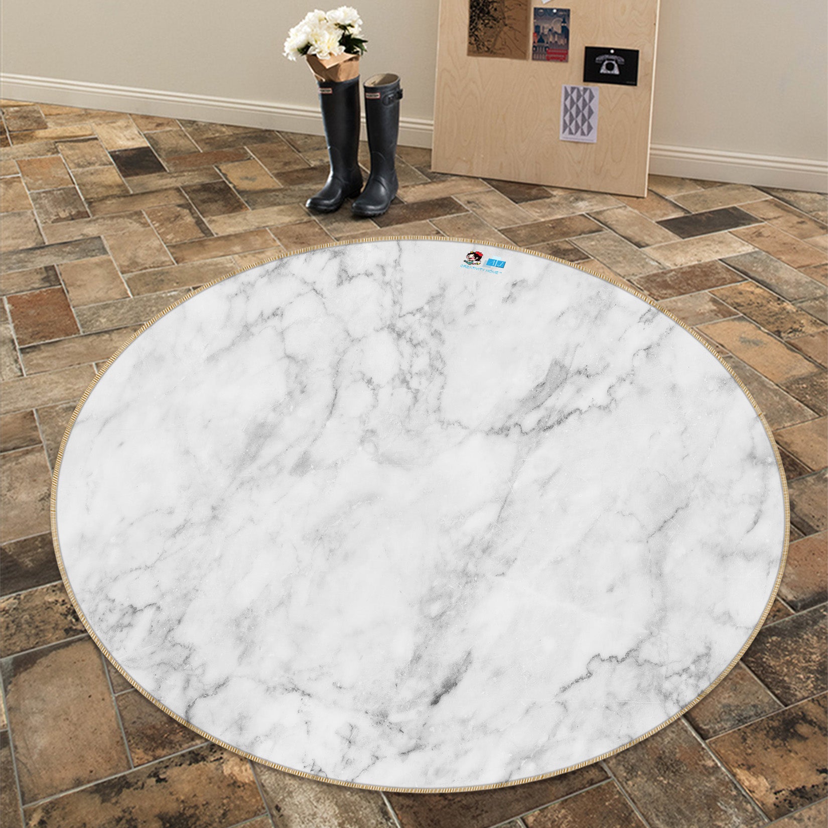 3D Marbling 69151 Round Non Slip Rug Mat