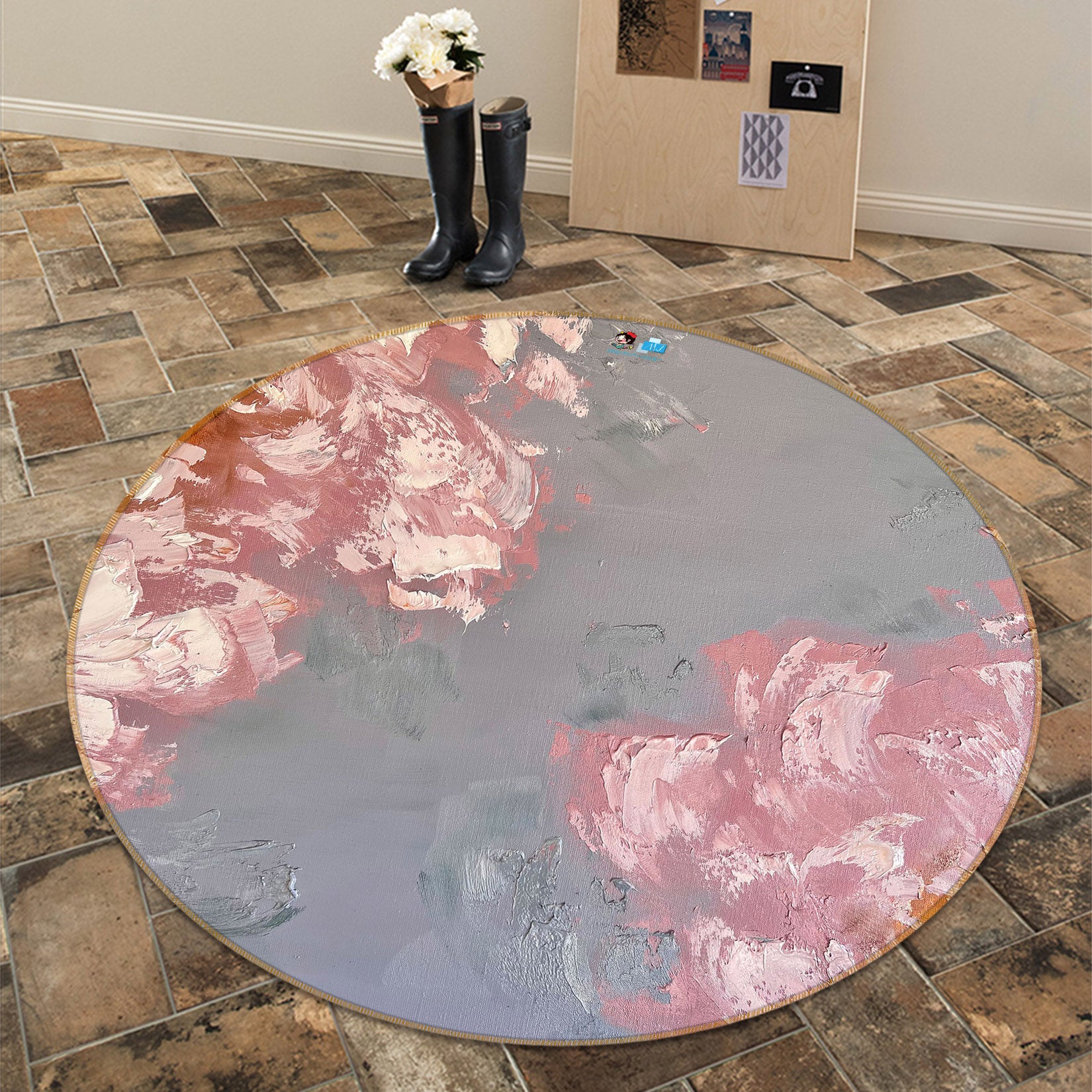 3D Art Graffiti 3885 Skromova Marina Rug Round Non Slip Rug Mat