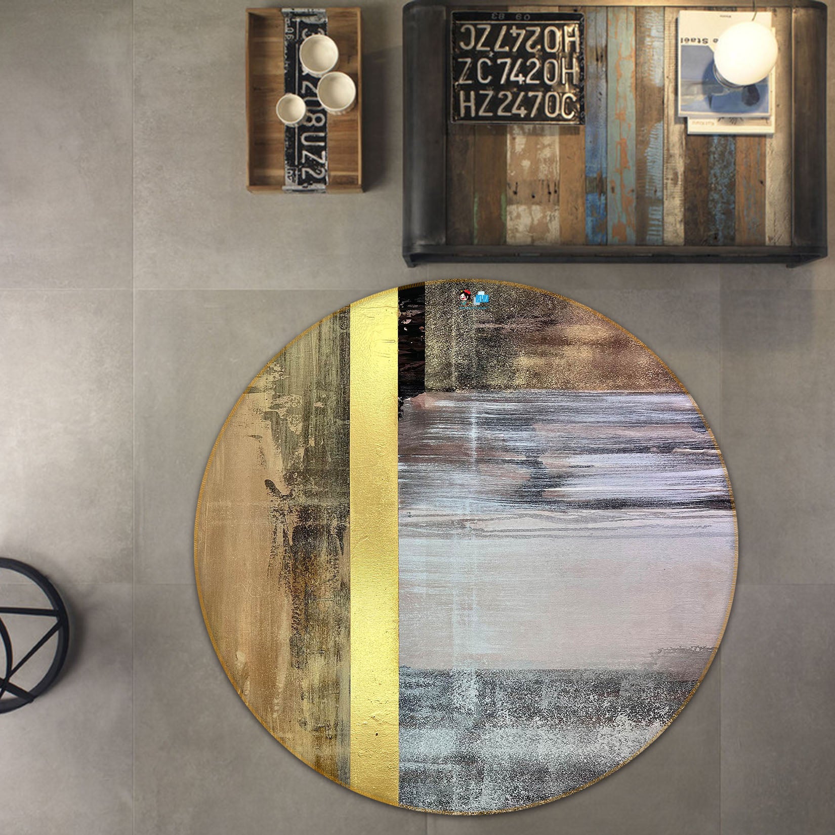 3D Vintage Painting 4055 Skromova Marina Rug Round Non Slip Rug Mat