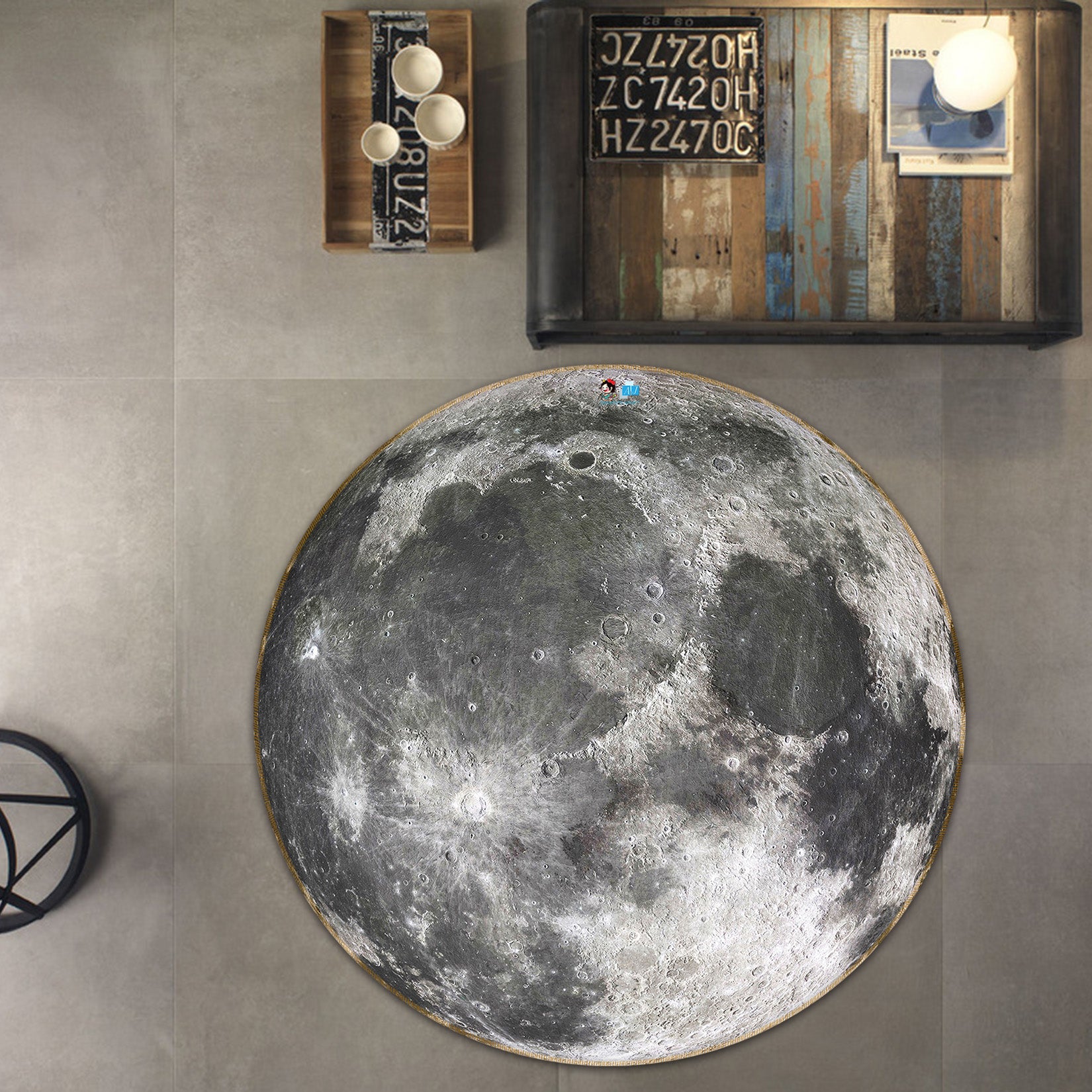 3D Moon 74270 Round Non Slip Rug Mat