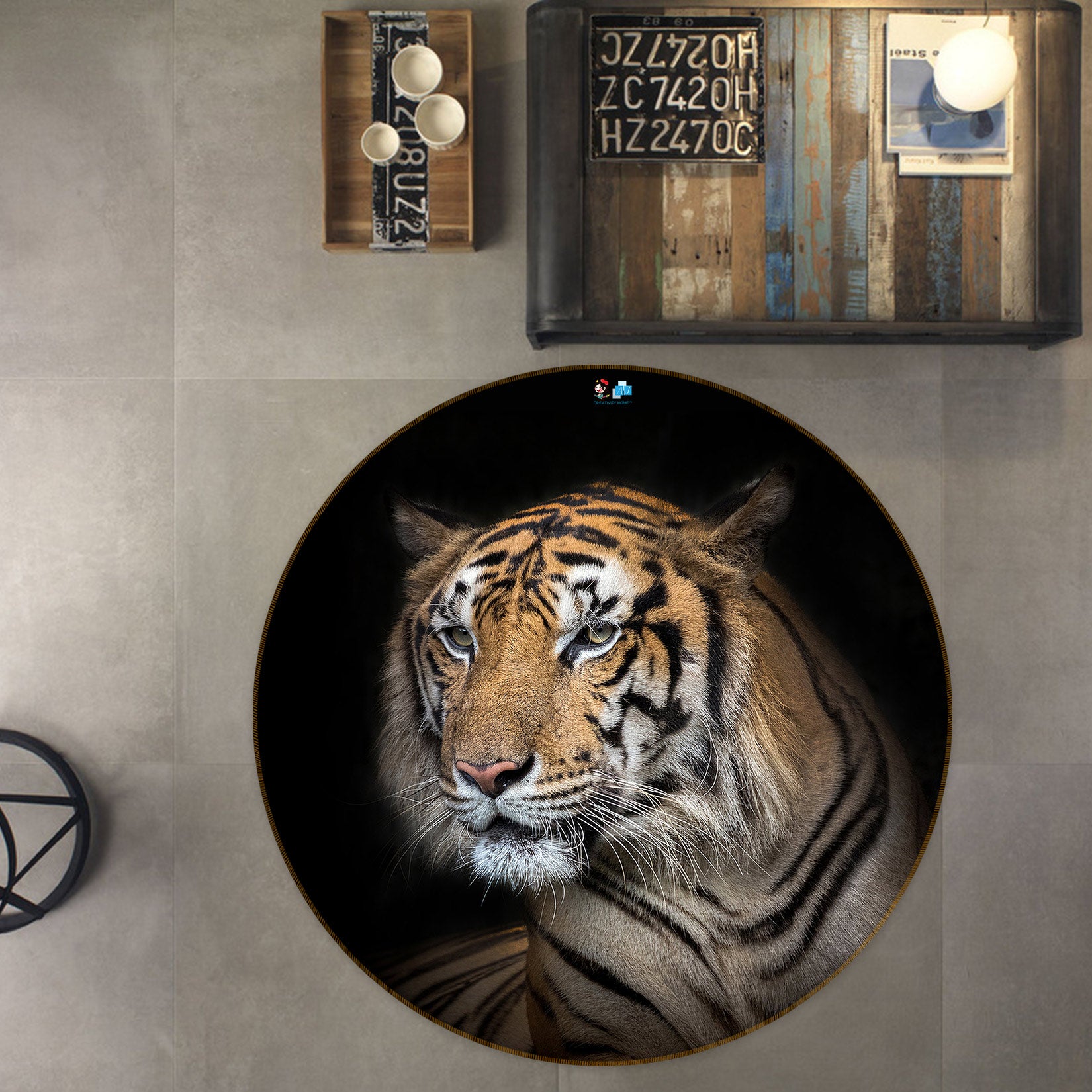 3D Tiger 81189 Round Non Slip Rug Mat