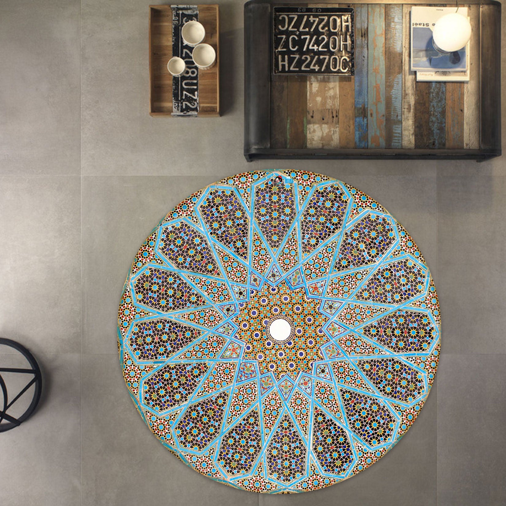 3D Pattern 80298 Round Non Slip Rug Mat