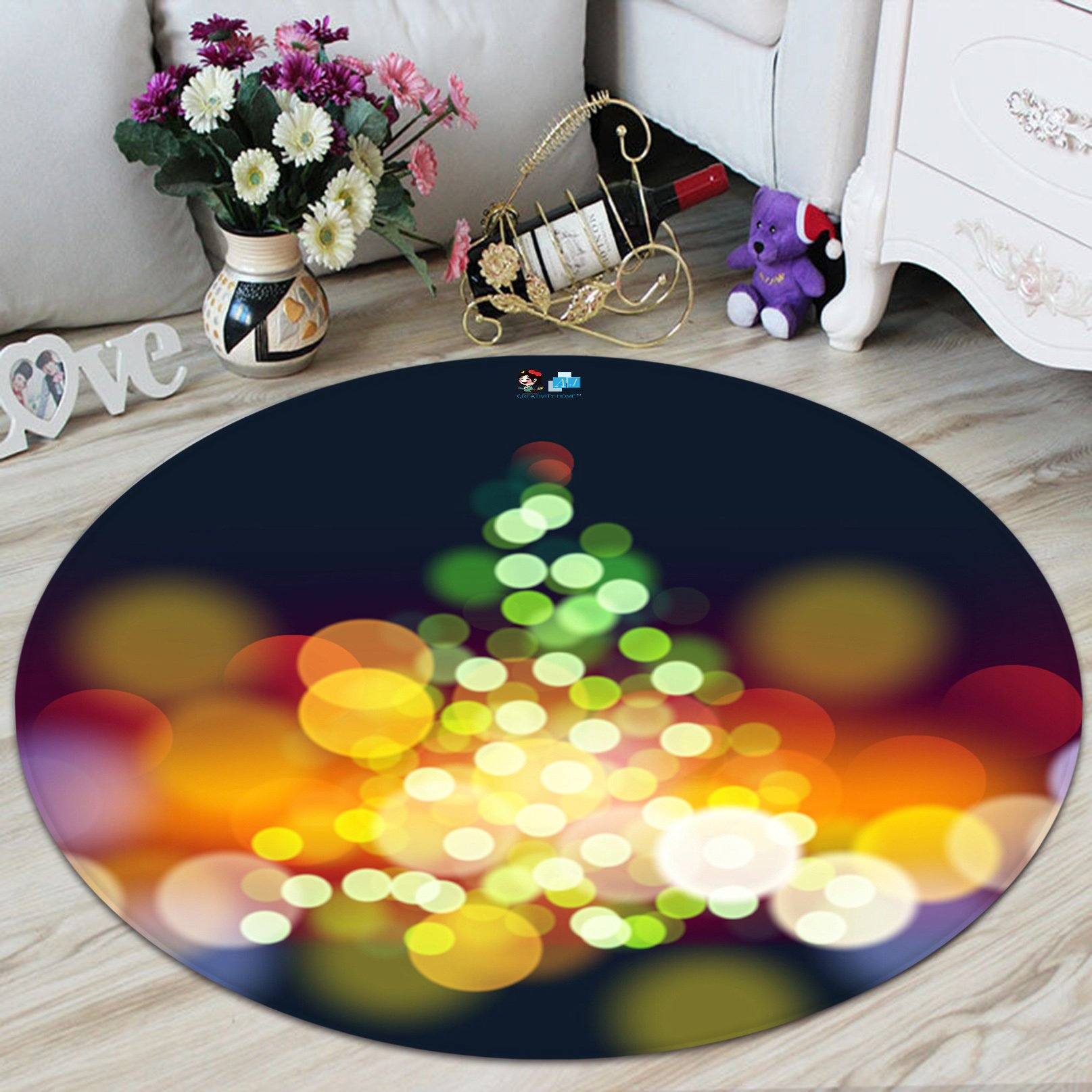 3D Hazy Neon 083 Round Non Slip Rug Mat Mat AJ Creativity Home 