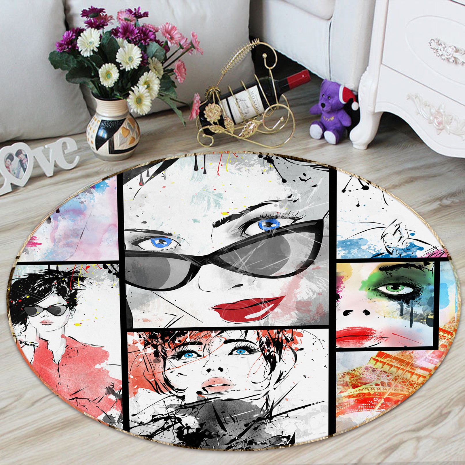 3D Beauty 29106 Round Non Slip Rug Mat