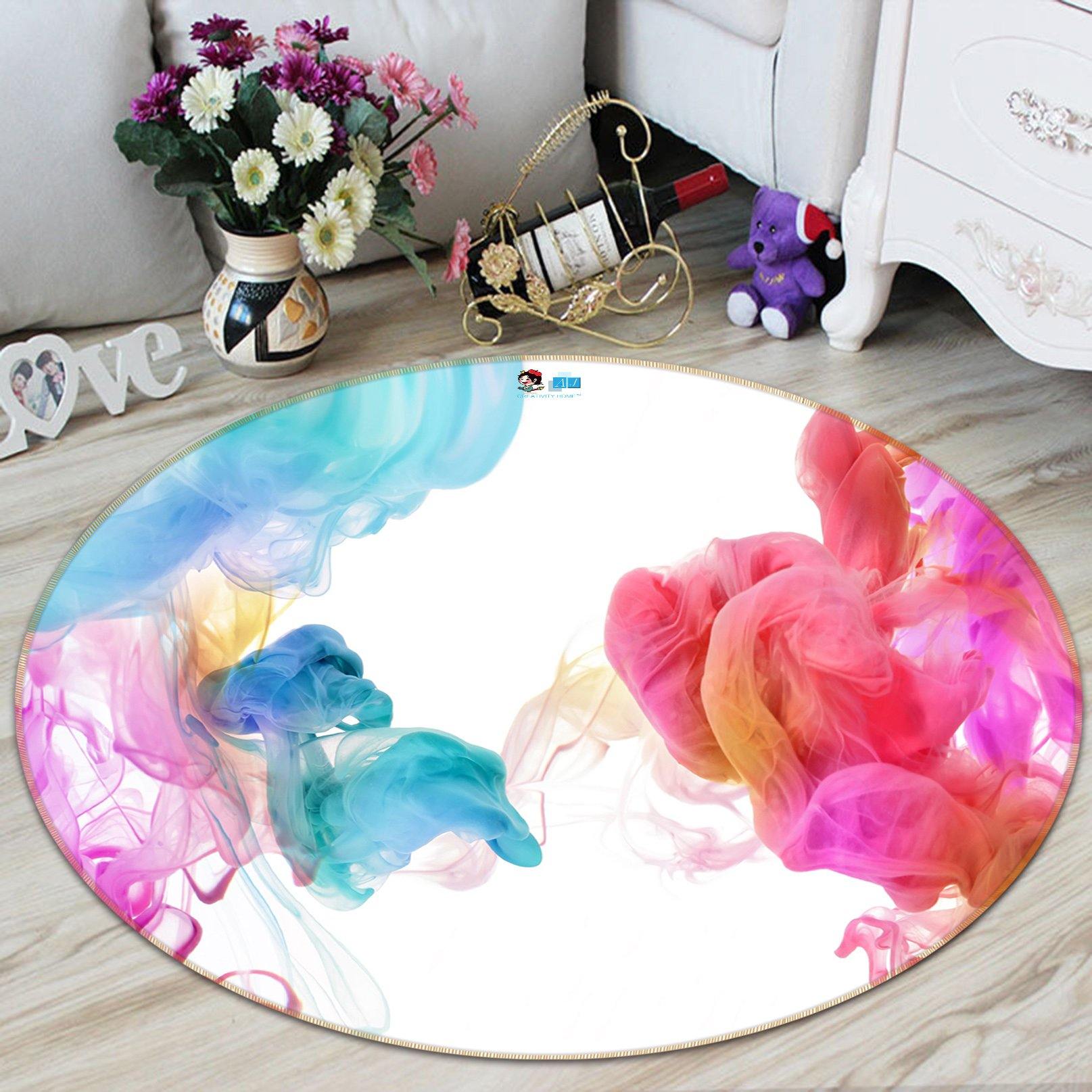 3D Color Smoke 4865 Round Non Slip Rug Mat Mat AJ Creativity Home 