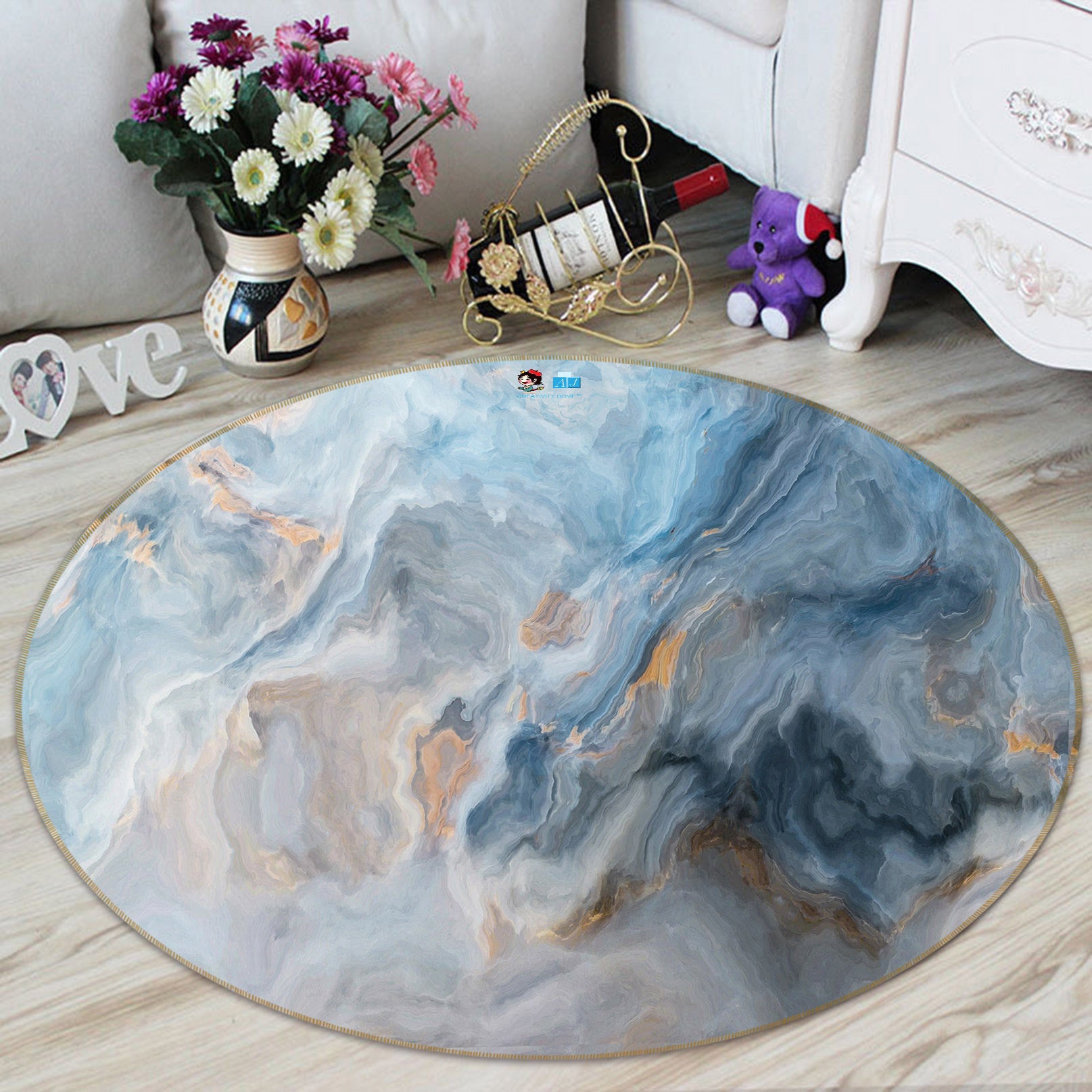 3D Grain 71140 Round Non Slip Rug Mat
