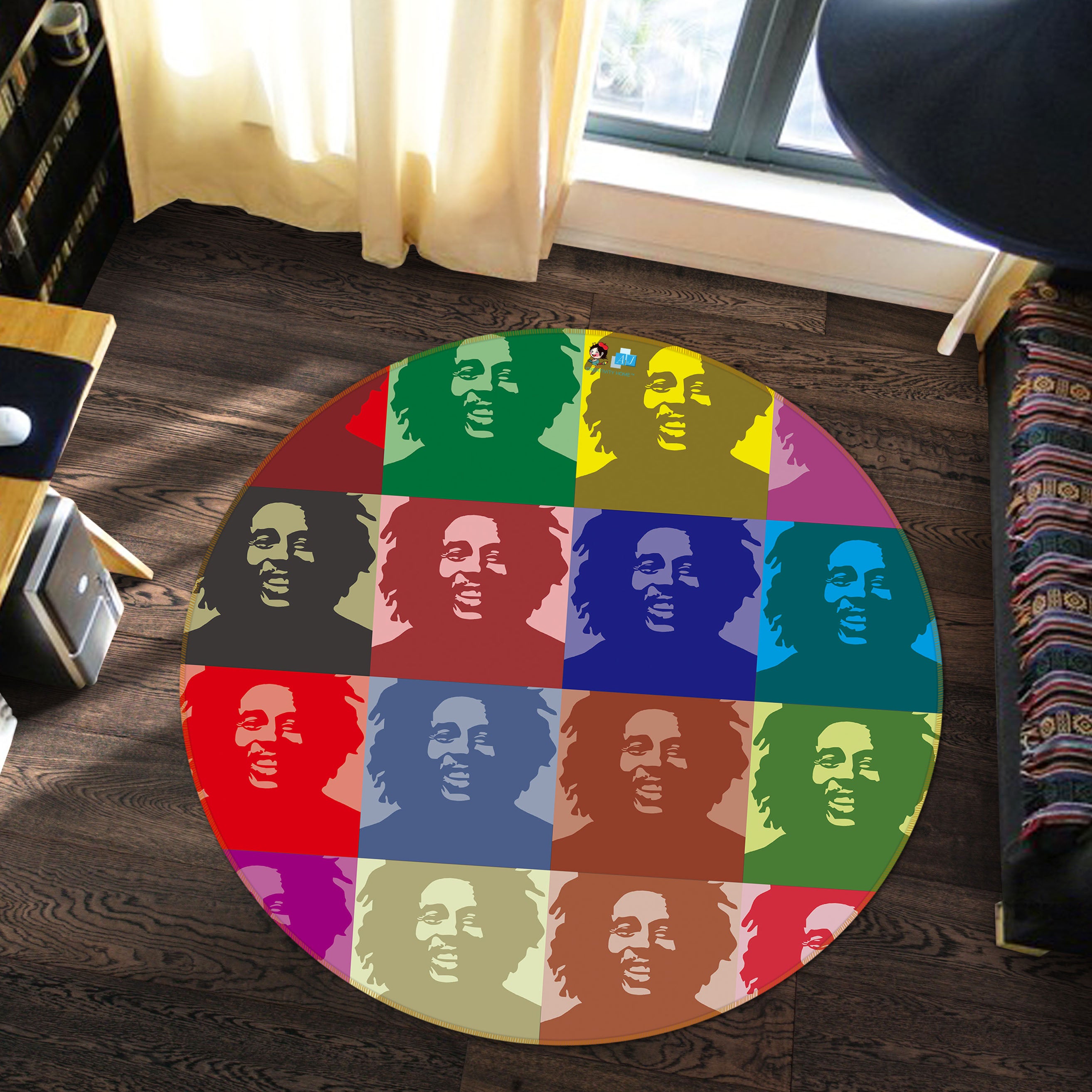 3D Color Avatar 73024 Round Non Slip Rug Mat
