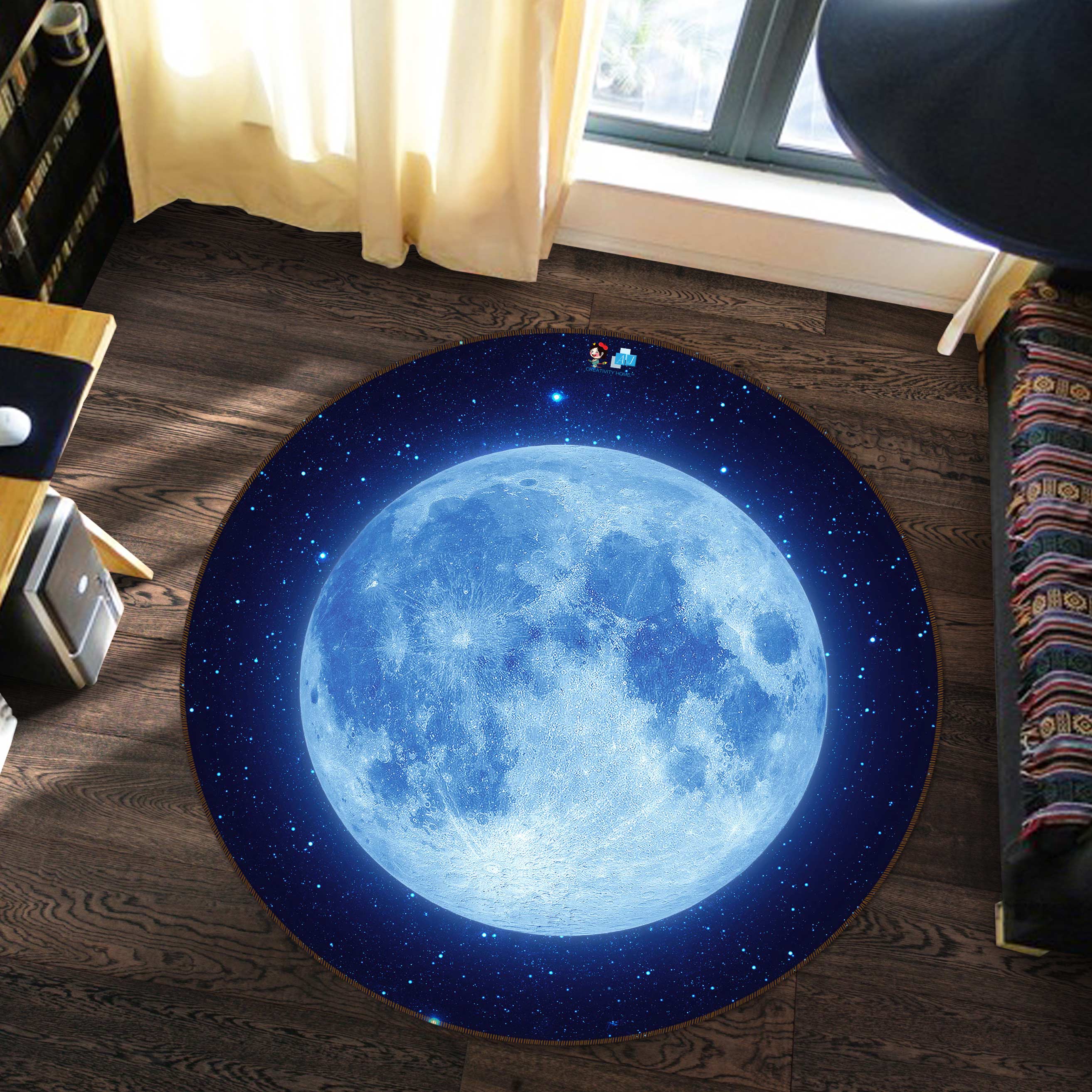 3D Moon 81017 Round Non Slip Rug Mat