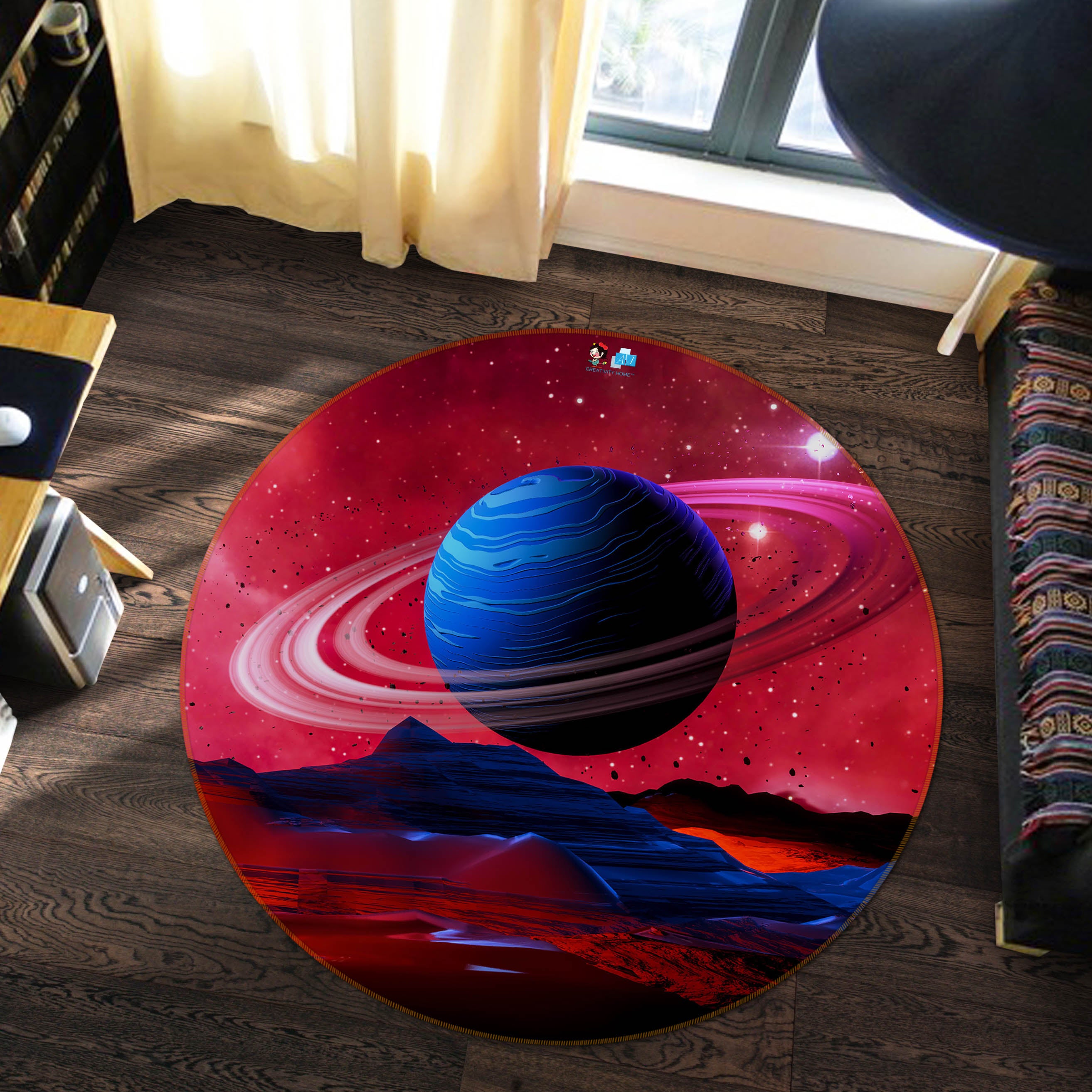 3D Planet 71255 Round Non Slip Rug Mat