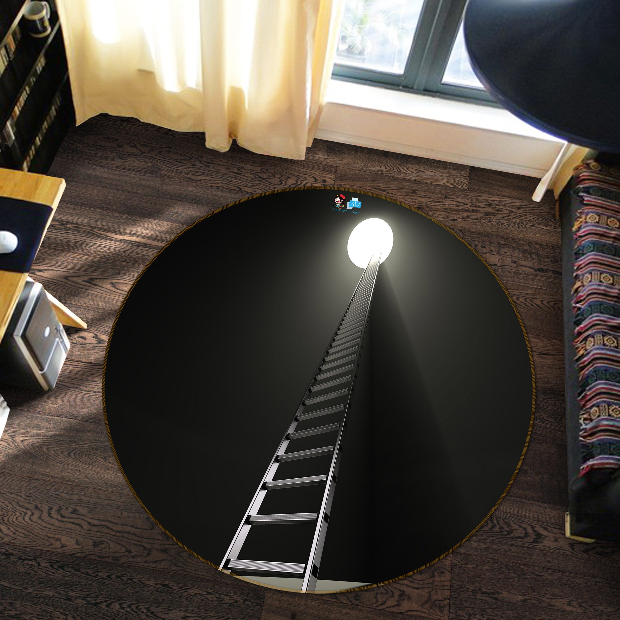 3D Ladder 72157 Round Non Slip Rug Mat
