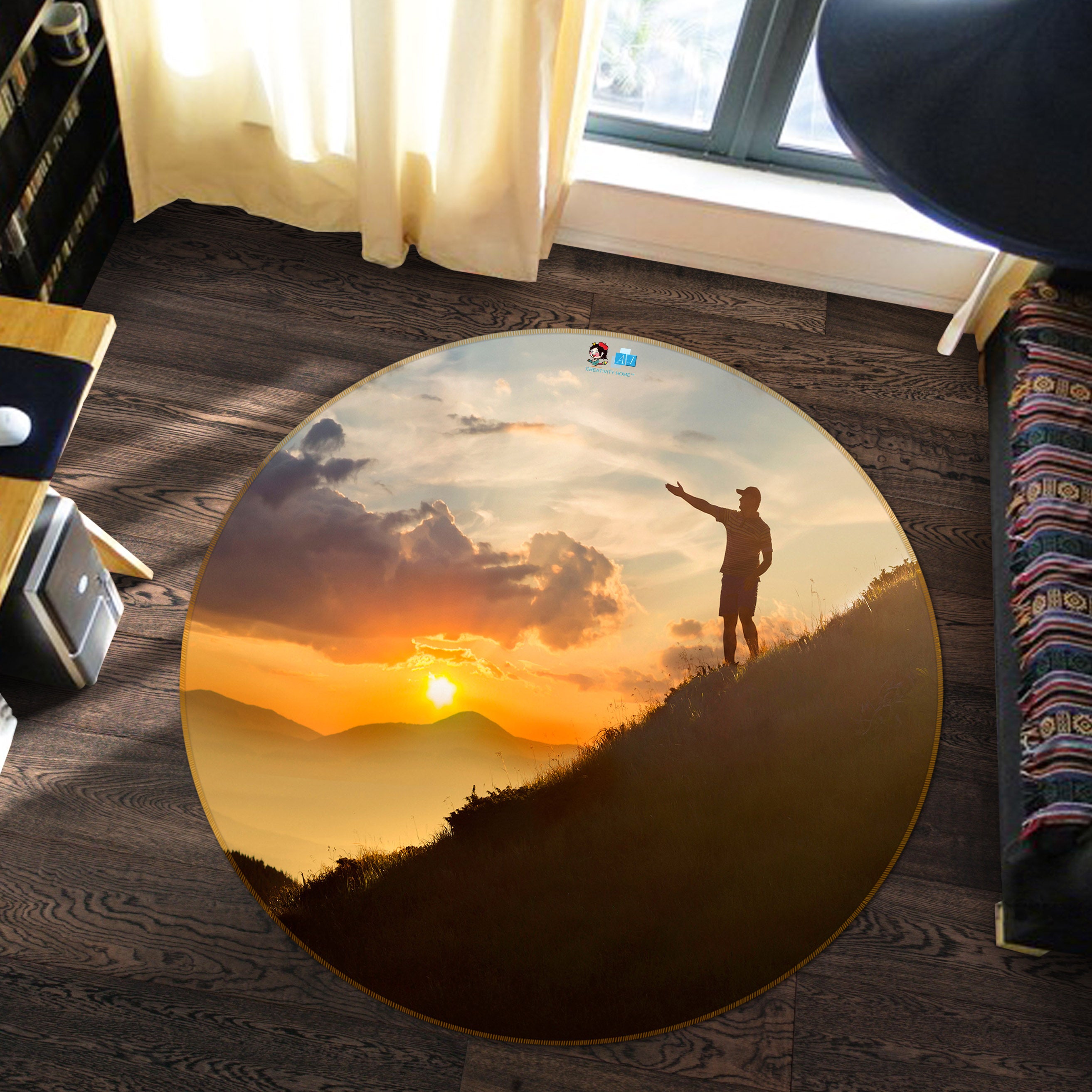 3D Hillside 81069 Round Non Slip Rug Mat