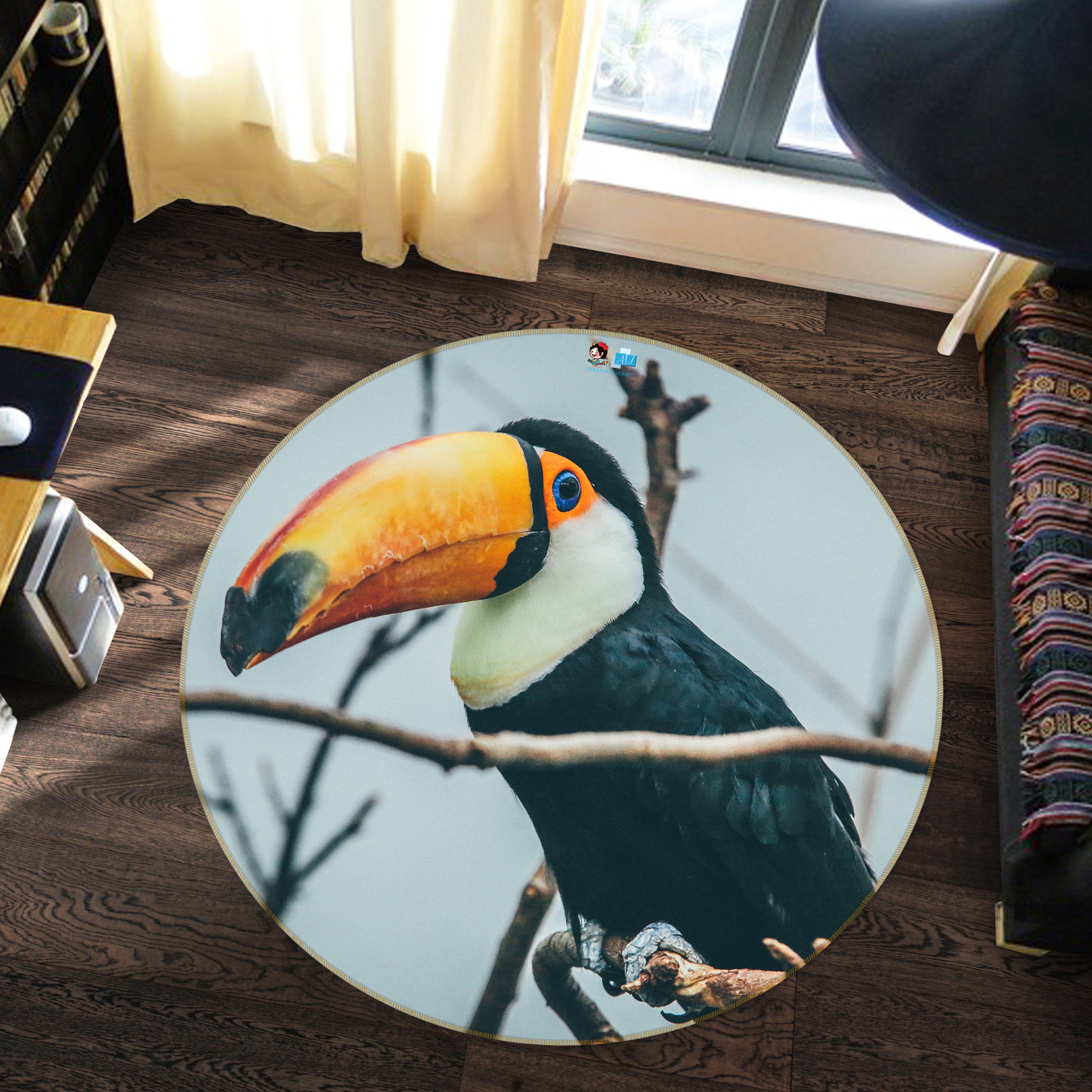 3D Stork 81221 Round Non Slip Rug Mat