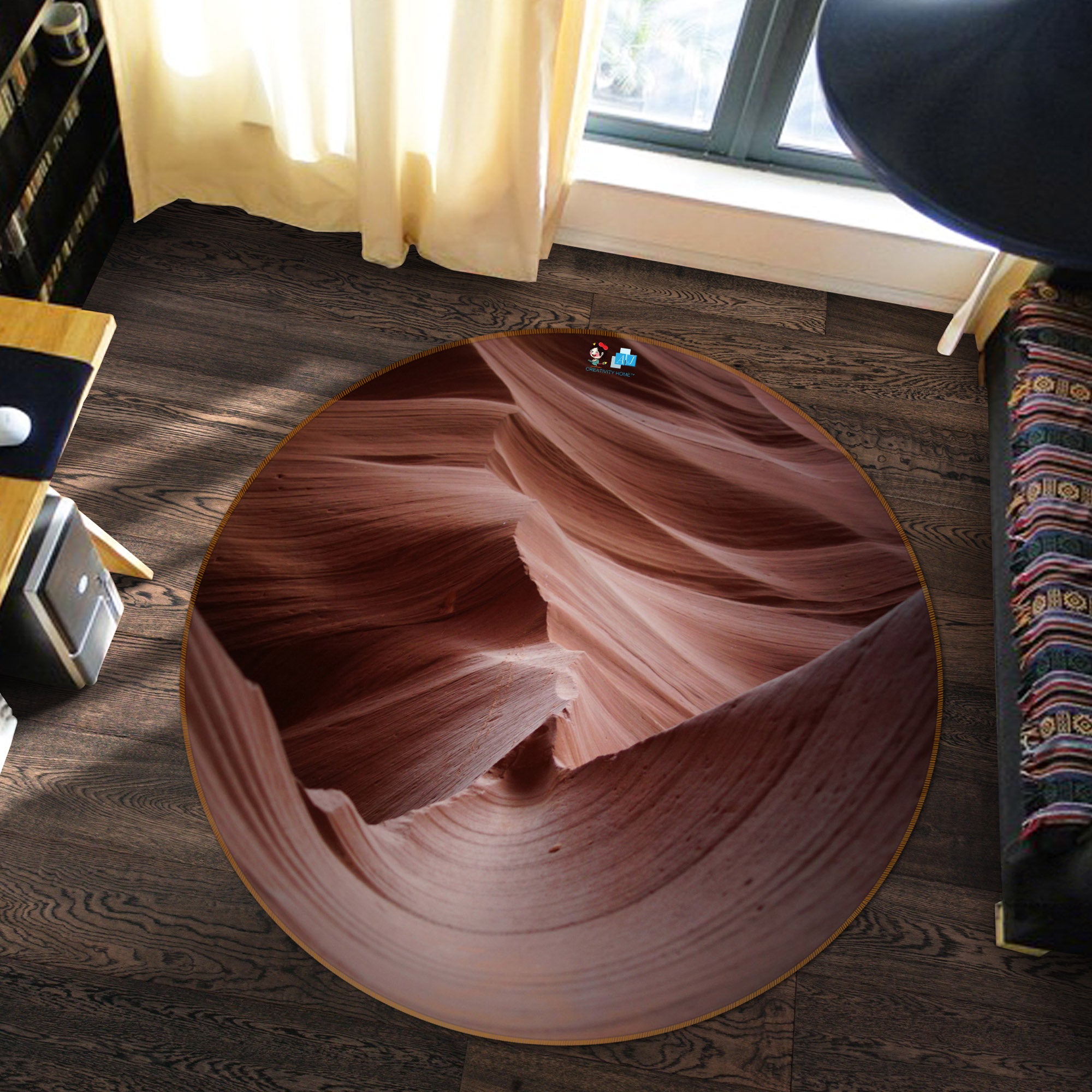 3D Texture 64089 Round Non Slip Rug Mat