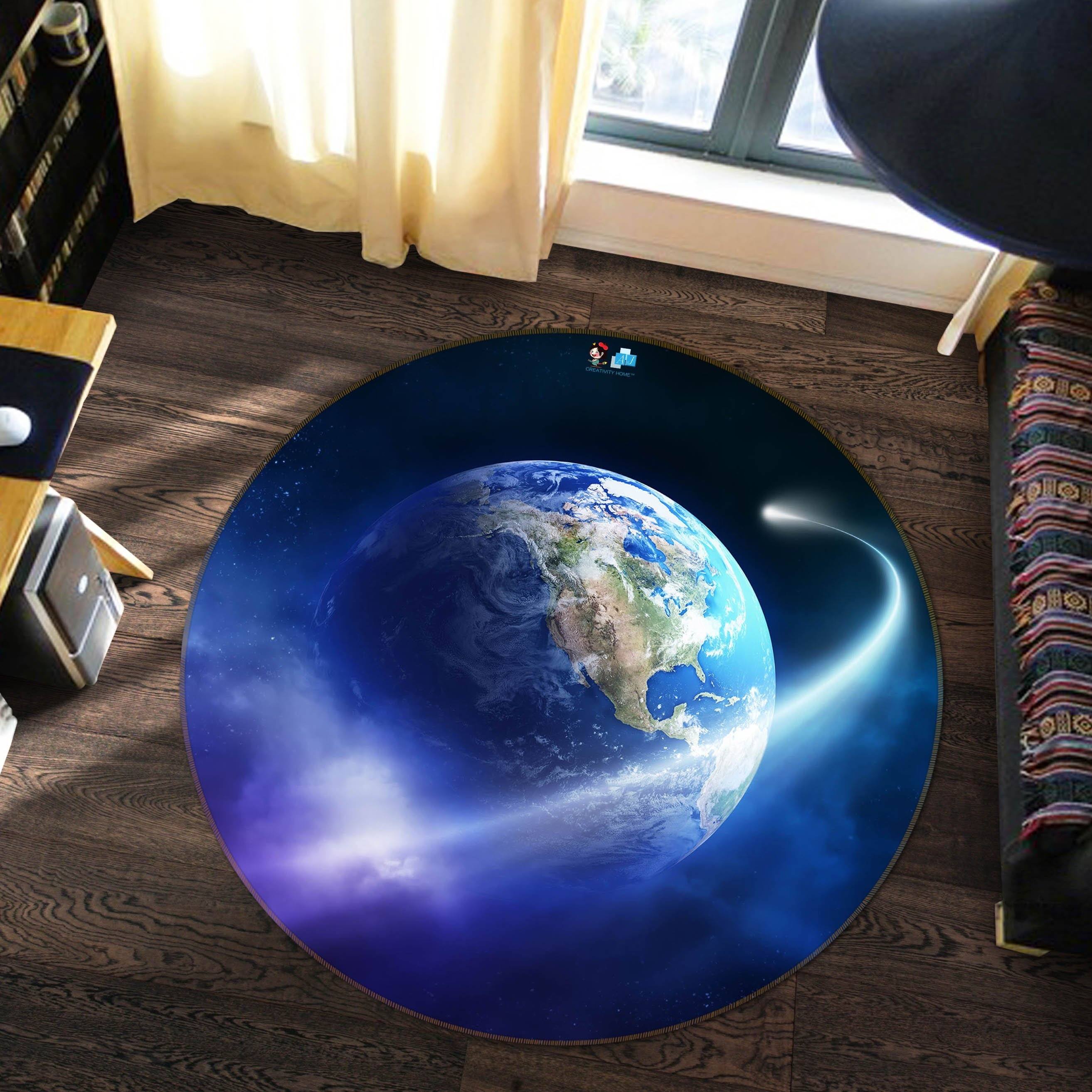 3D Magic Earth 52 Round Non Slip Rug Mat Mat AJ Creativity Home 