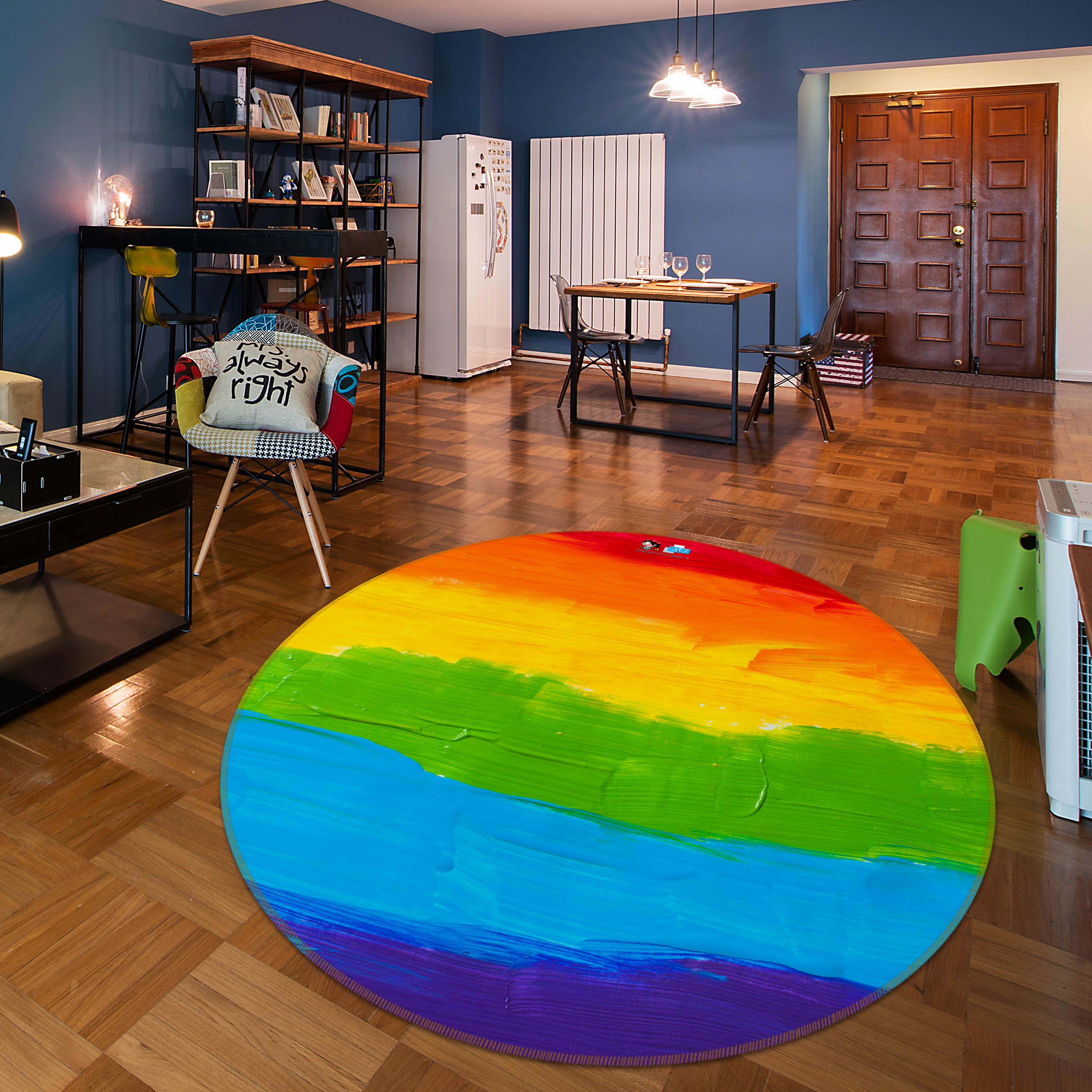 3D Rainbow 75125 Round Non Slip Rug Mat