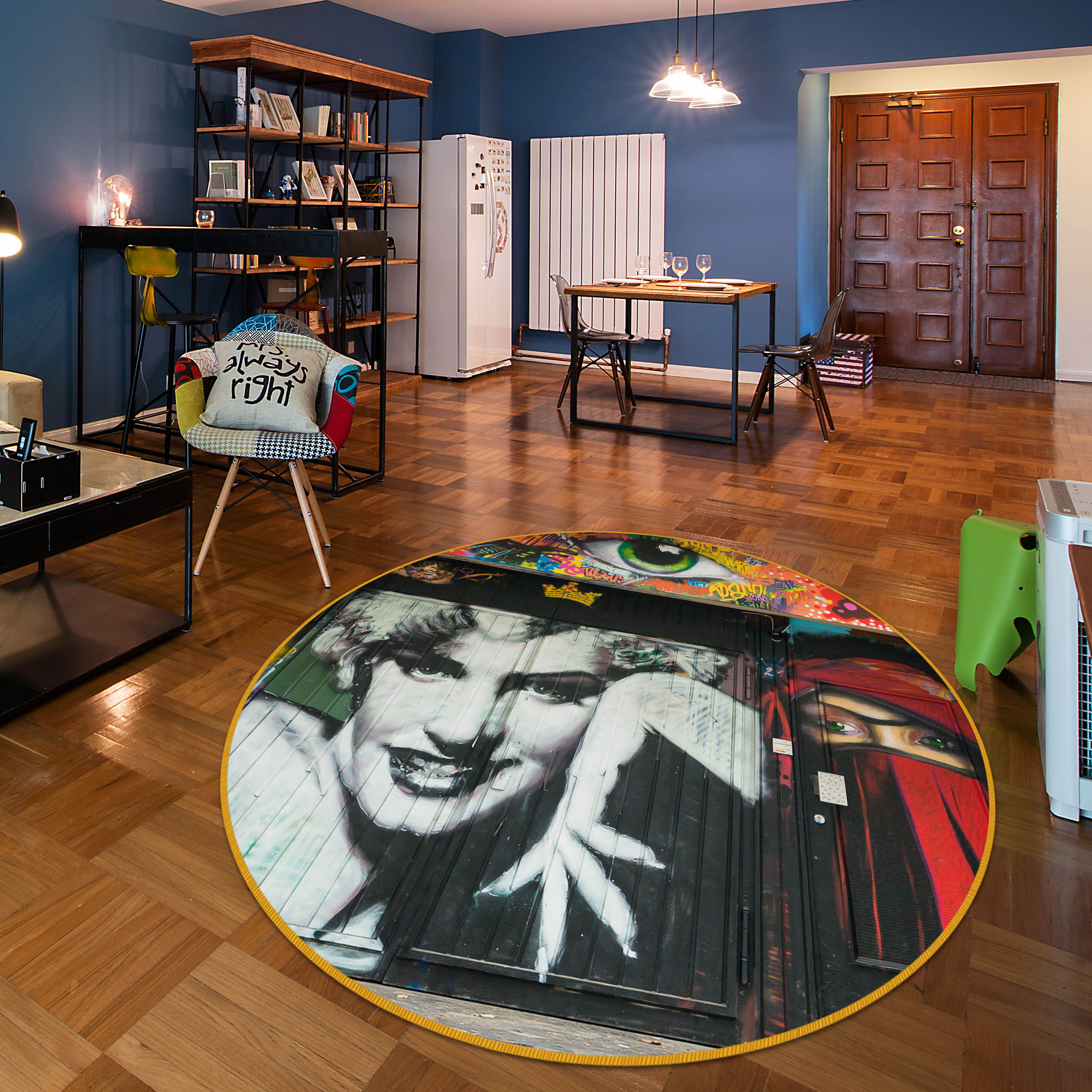 3D Marilyn Monroe 36223 Round Non Slip Rug Mat