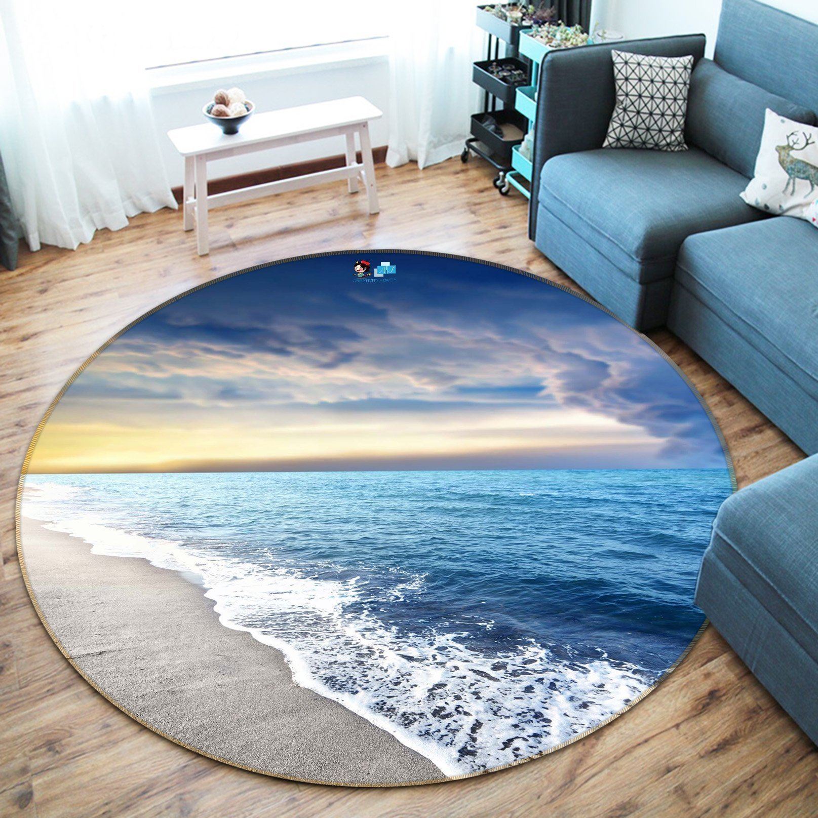 3D Peaceful Sea Scenery 133 Round Non Slip Rug Mat Mat AJ Creativity Home 