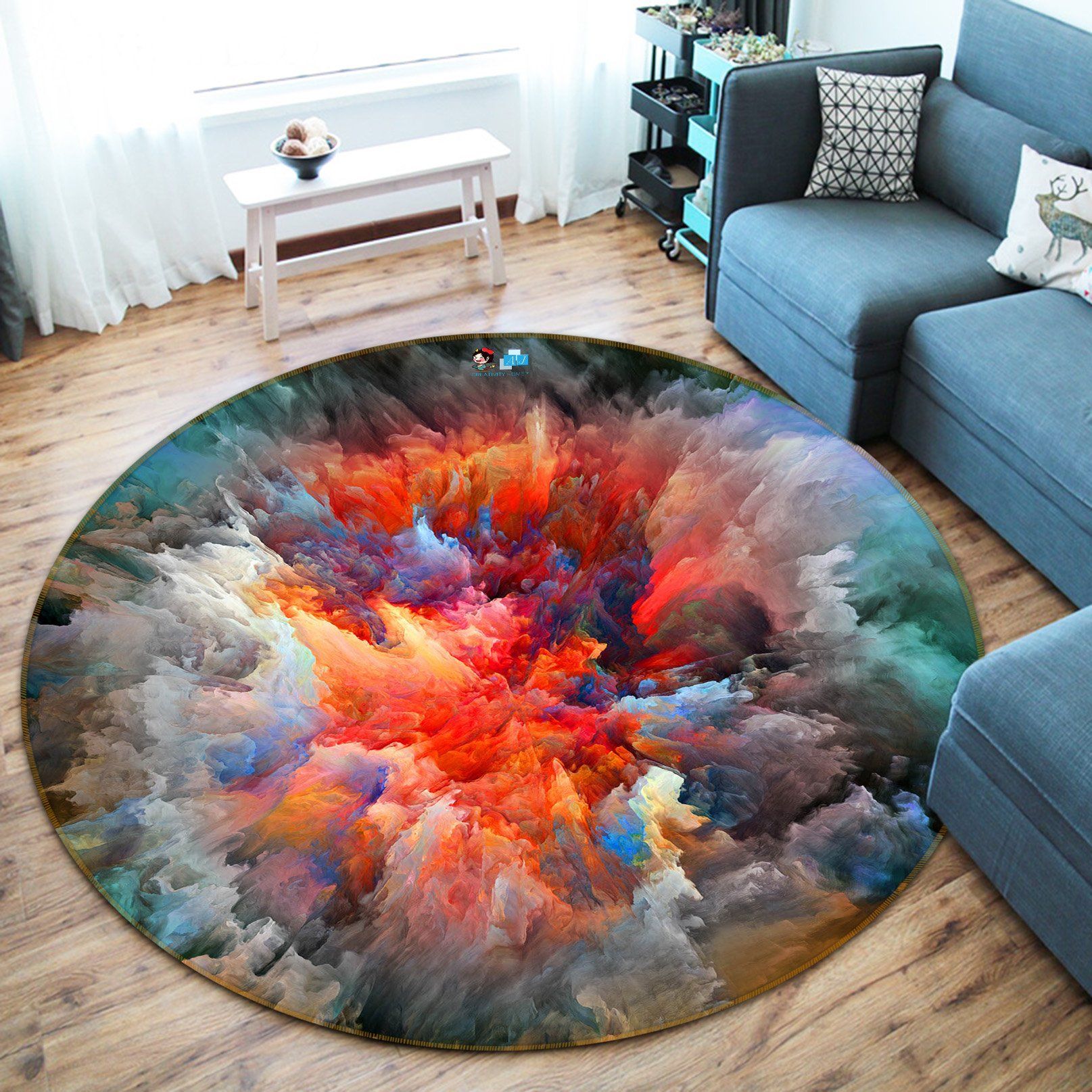 3D Red Starry Sky 092 Round Non Slip Rug Mat Mat AJ Creativity Home 