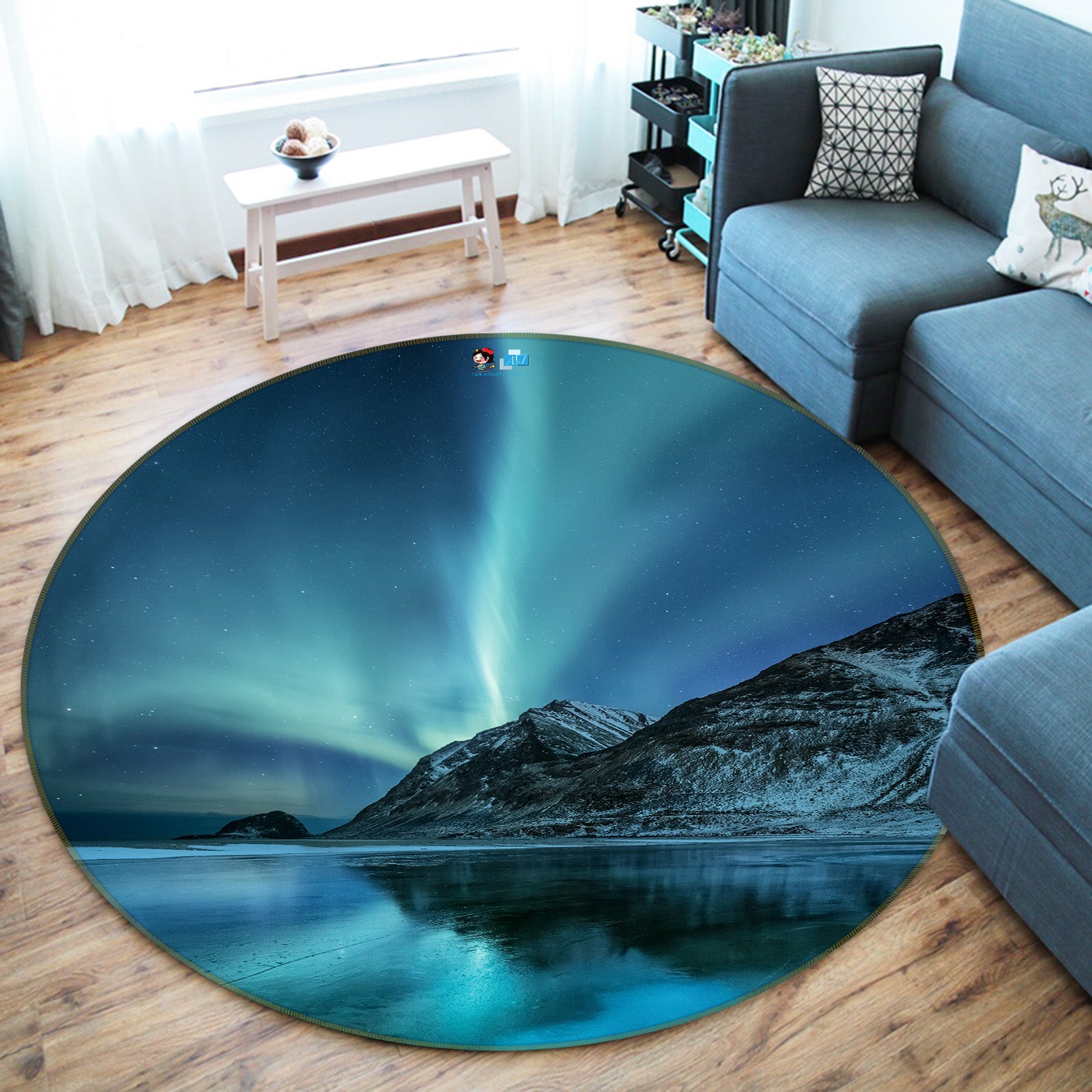 3D Aurora 69175 Round Non Slip Rug Mat