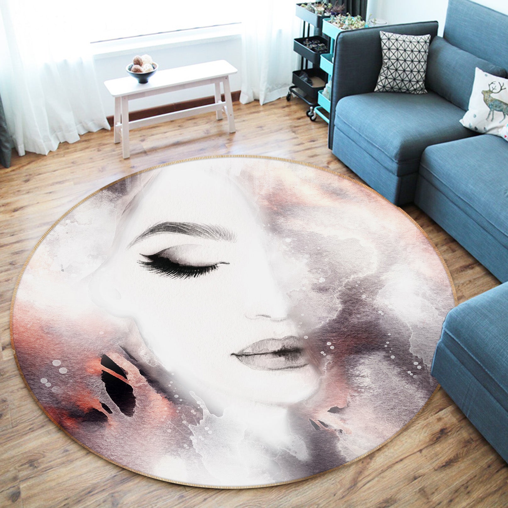 3D Beauty 37004 Round Non Slip Rug Mat