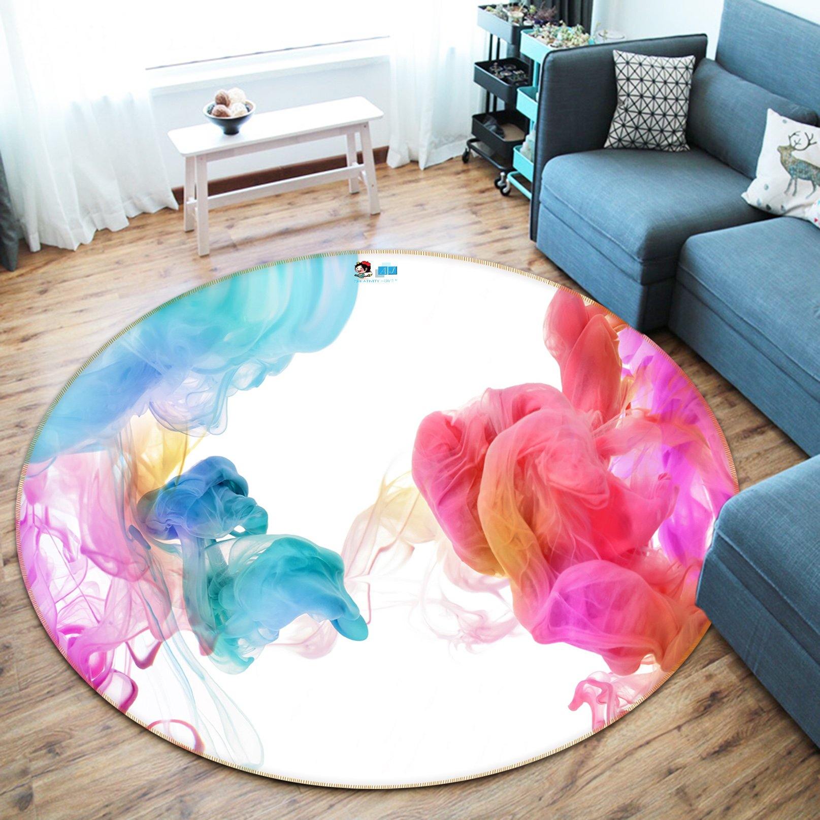3D Color Smoke 4865 Round Non Slip Rug Mat Mat AJ Creativity Home 