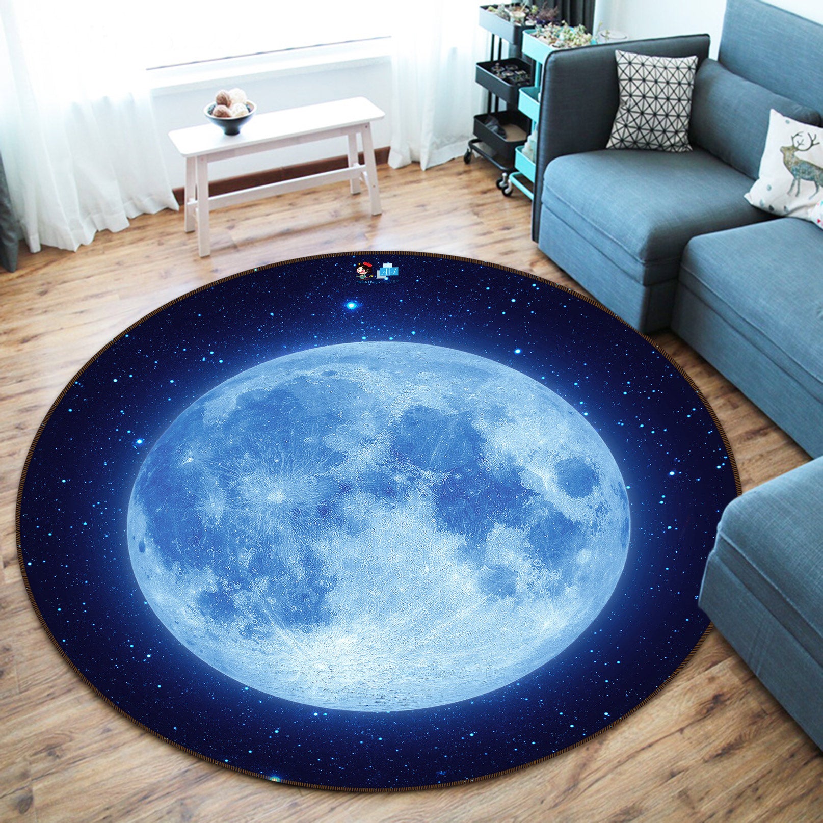 3D Moon 81017 Round Non Slip Rug Mat
