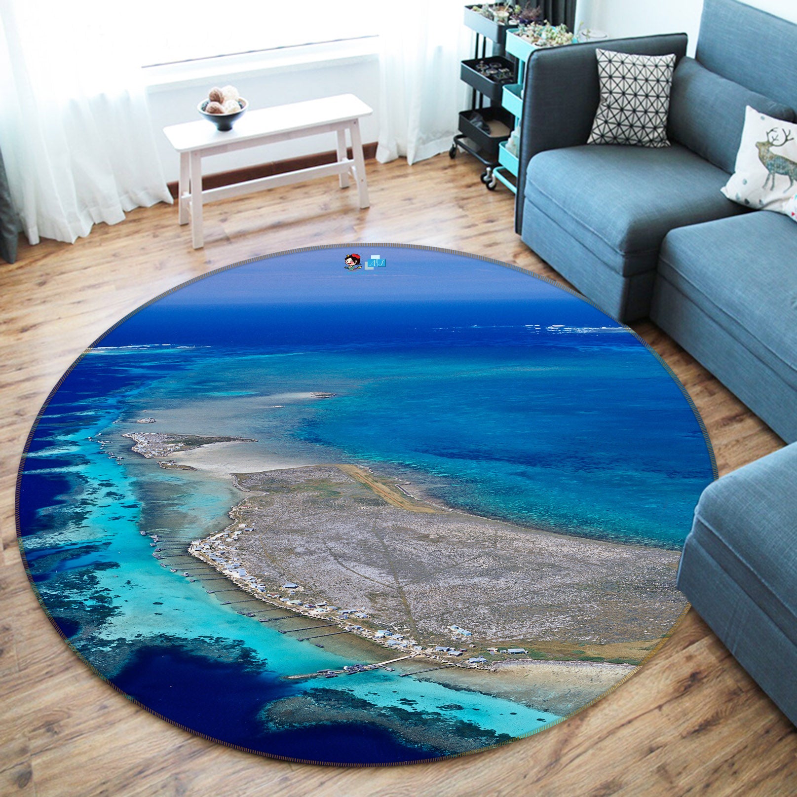 3D Coastal 74026 Round Non Slip Rug Mat