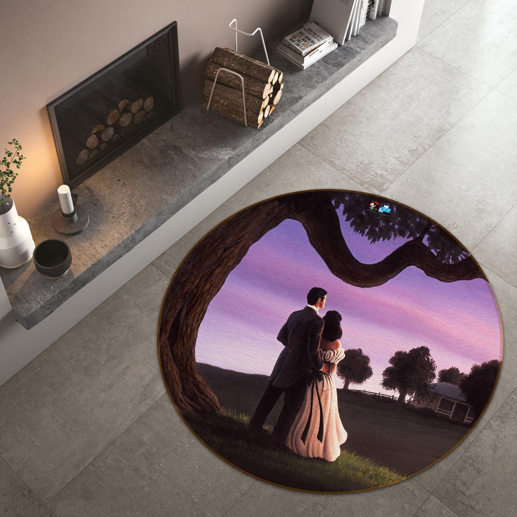 3D Tree Lovers 85132 Jerry LoFaro Rug Round Non Slip Rug Mat