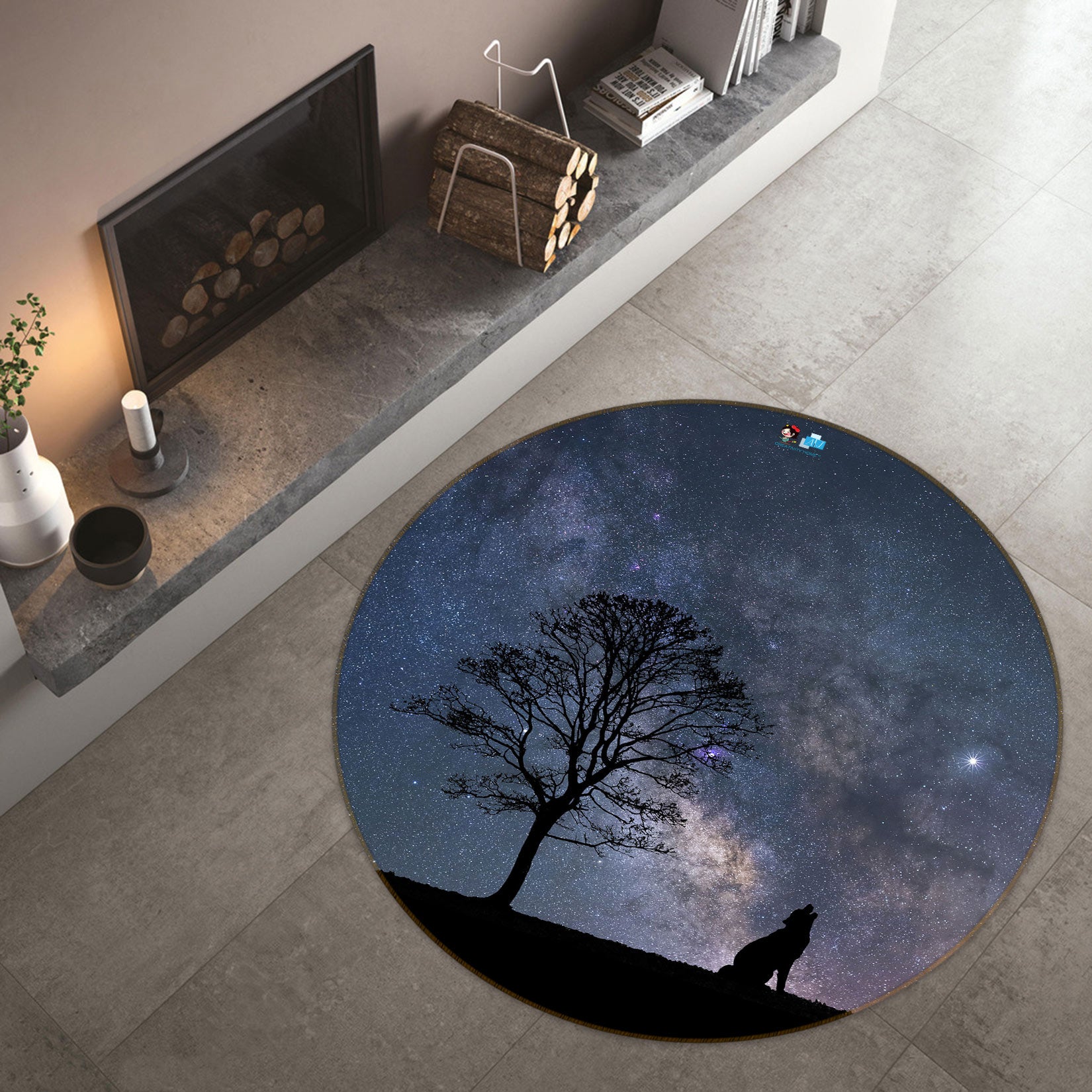 3D Trees 81197 Round Non Slip Rug Mat