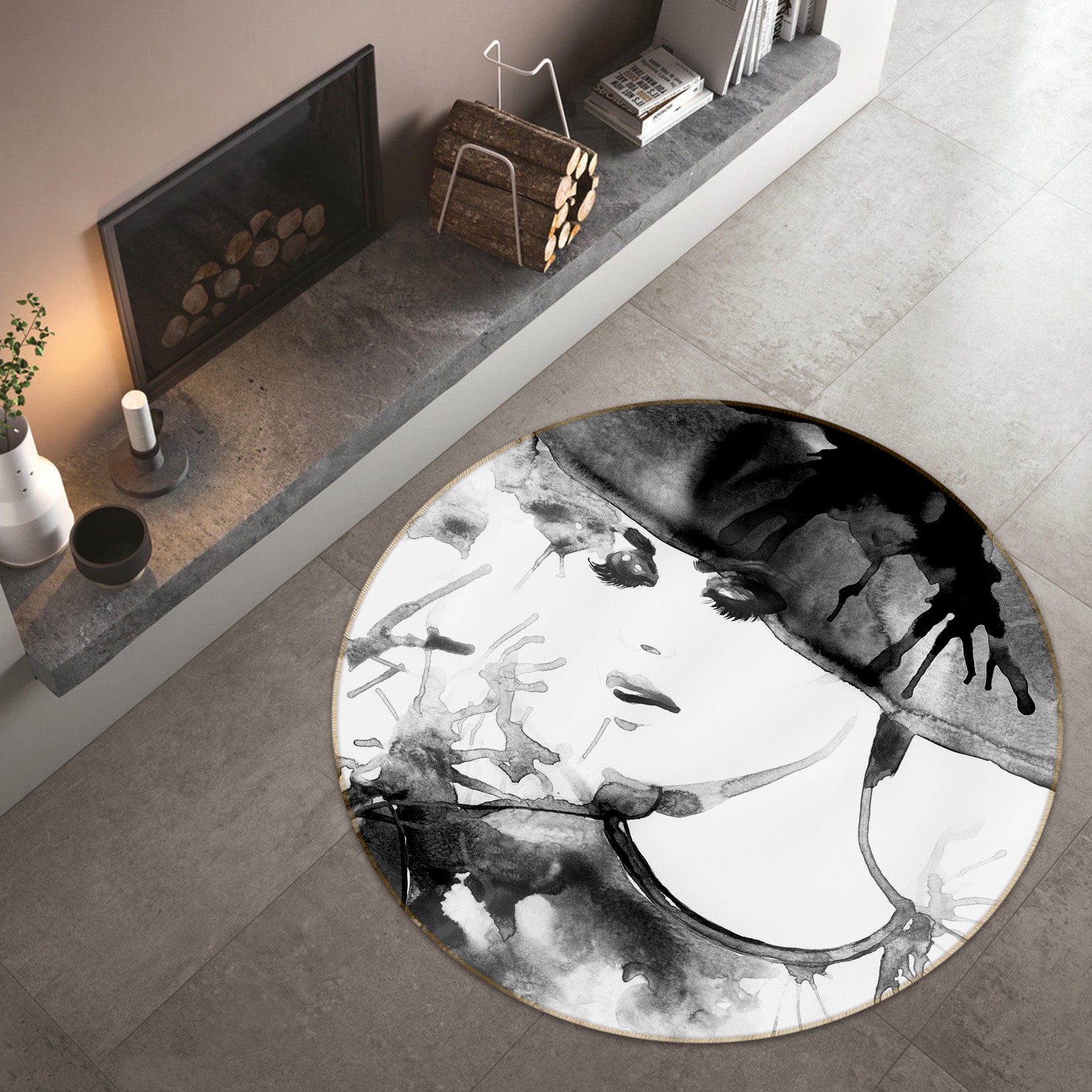 3D Beauty 36230 Round Non Slip Rug Mat