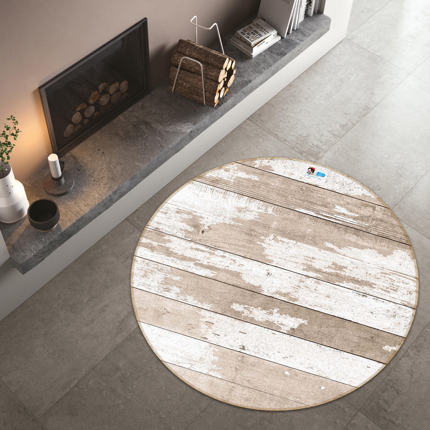 3D Board 64146 Round Non Slip Rug Mat