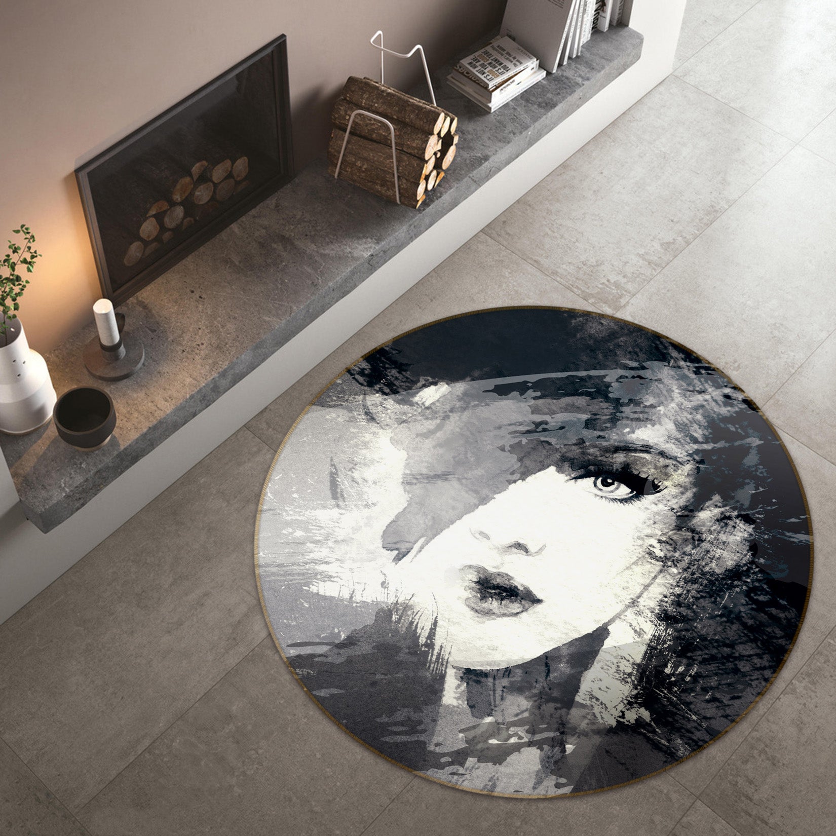 3D Beauty 36236 Round Non Slip Rug Mat