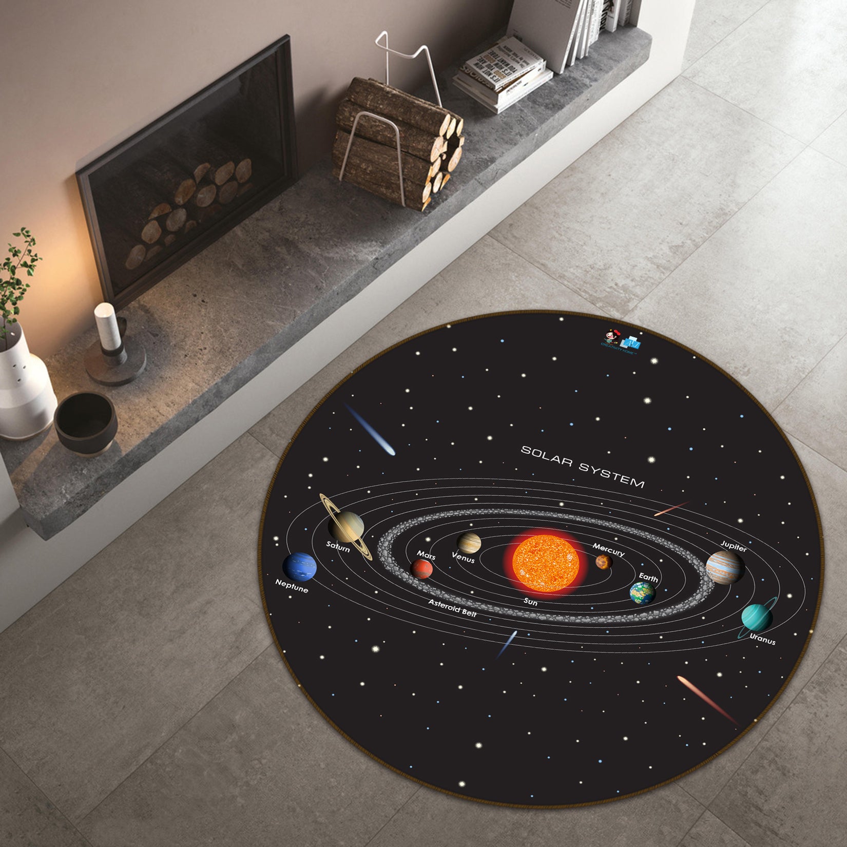3D Planet 72132 Round Non Slip Rug Mat