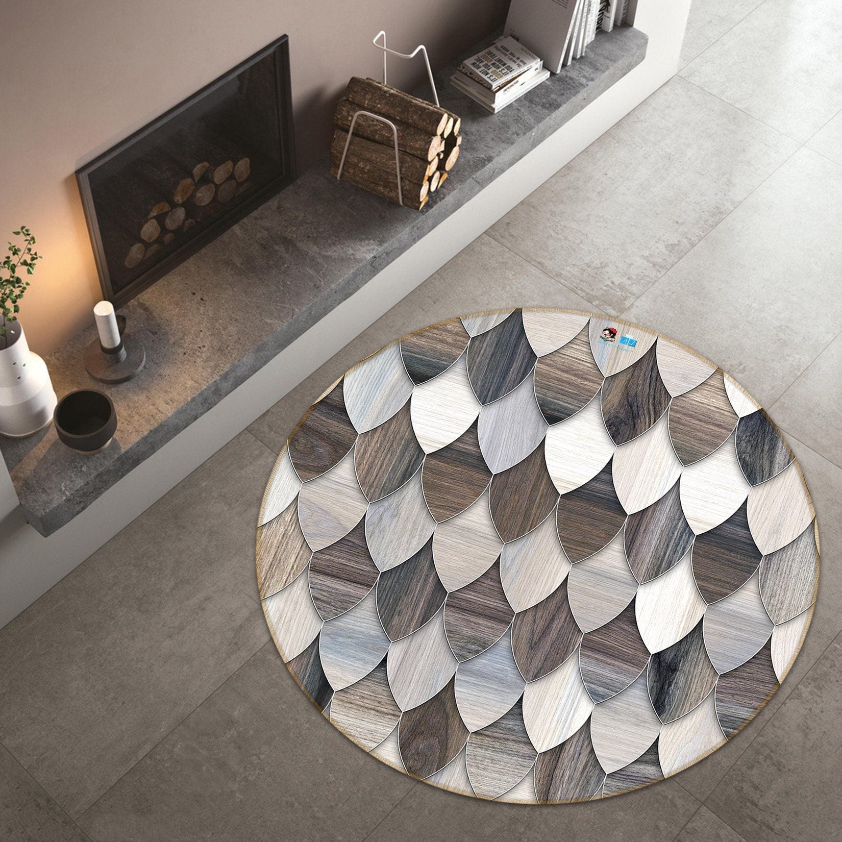 3D Sense Of Level 6956 Round Non Slip Rug Mat Mat AJ Creativity Home 