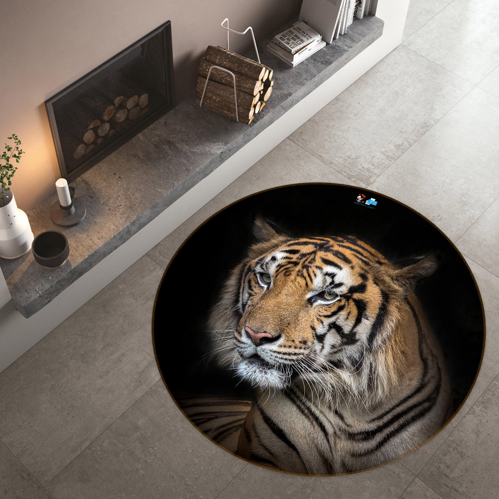 3D Tiger 81189 Round Non Slip Rug Mat