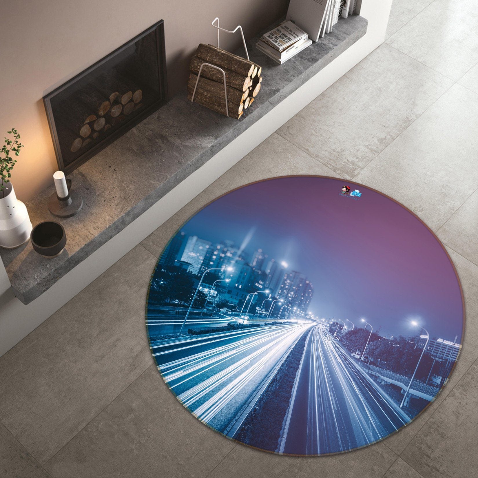 3D Rapid Light 101 Round Non Slip Rug Mat Mat AJ Creativity Home 