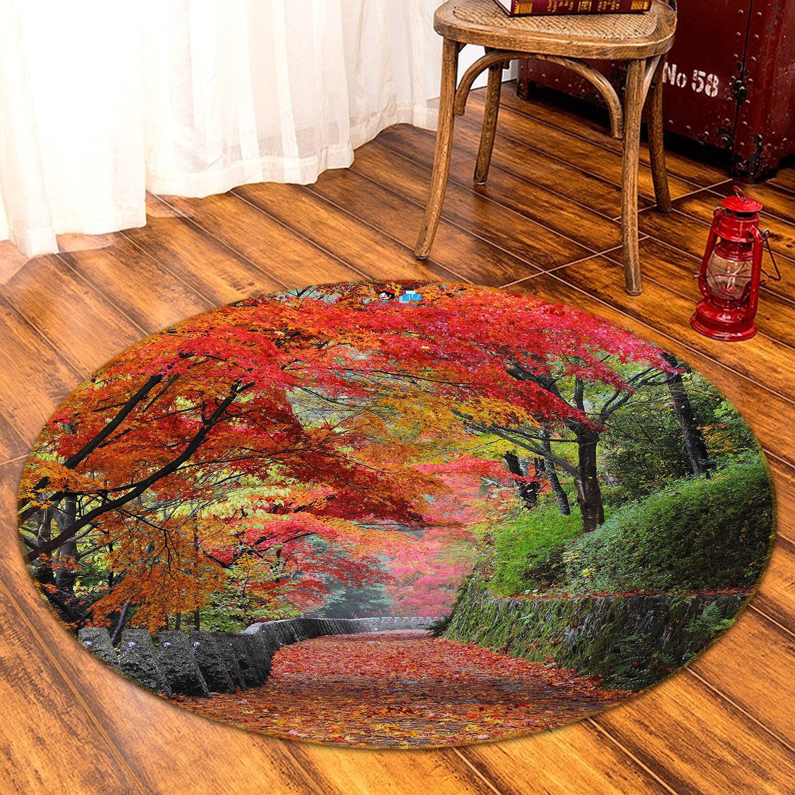 3D Maple Trail 72043 Round Non Slip Rug Mat