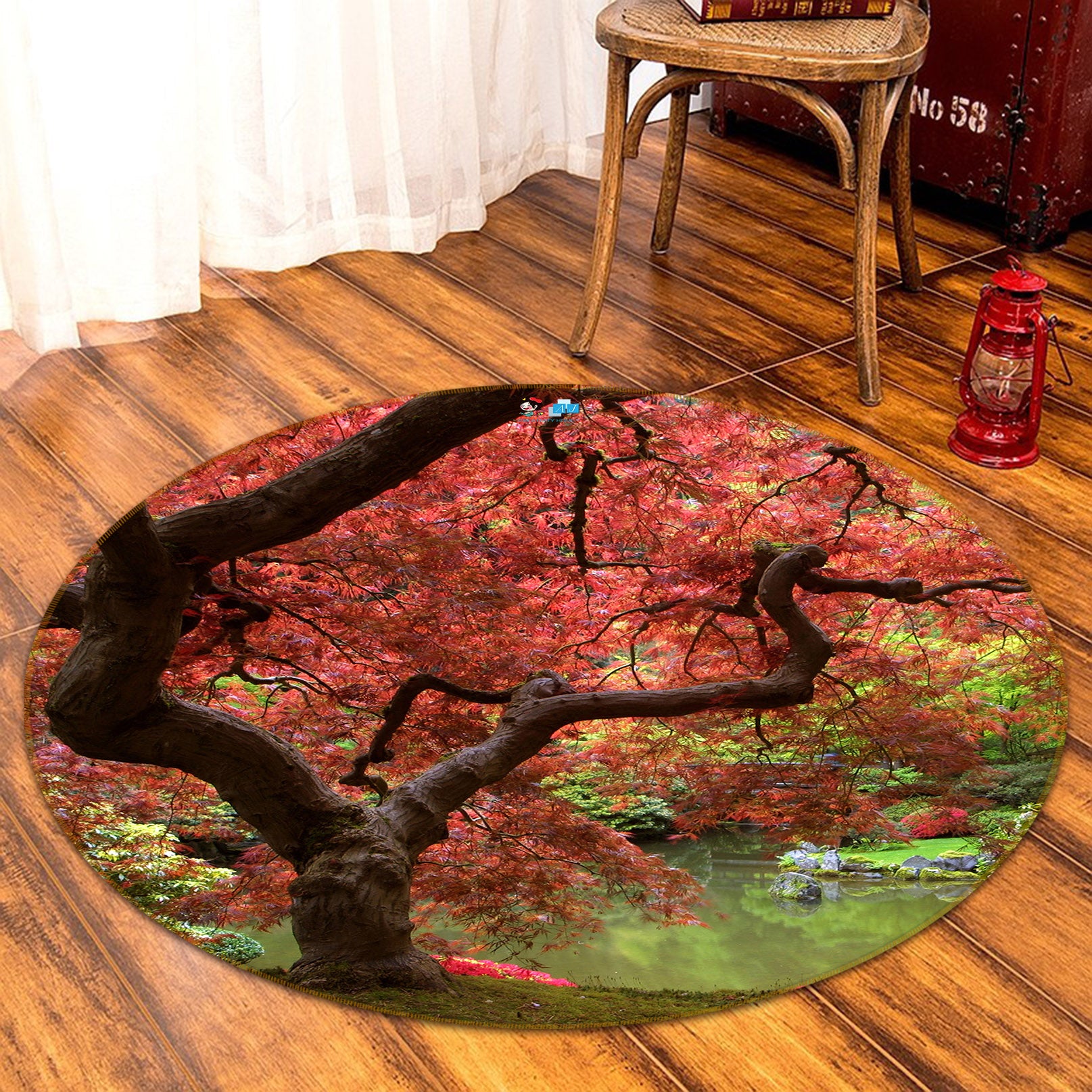 3D Maple 72045 Round Non Slip Rug Mat
