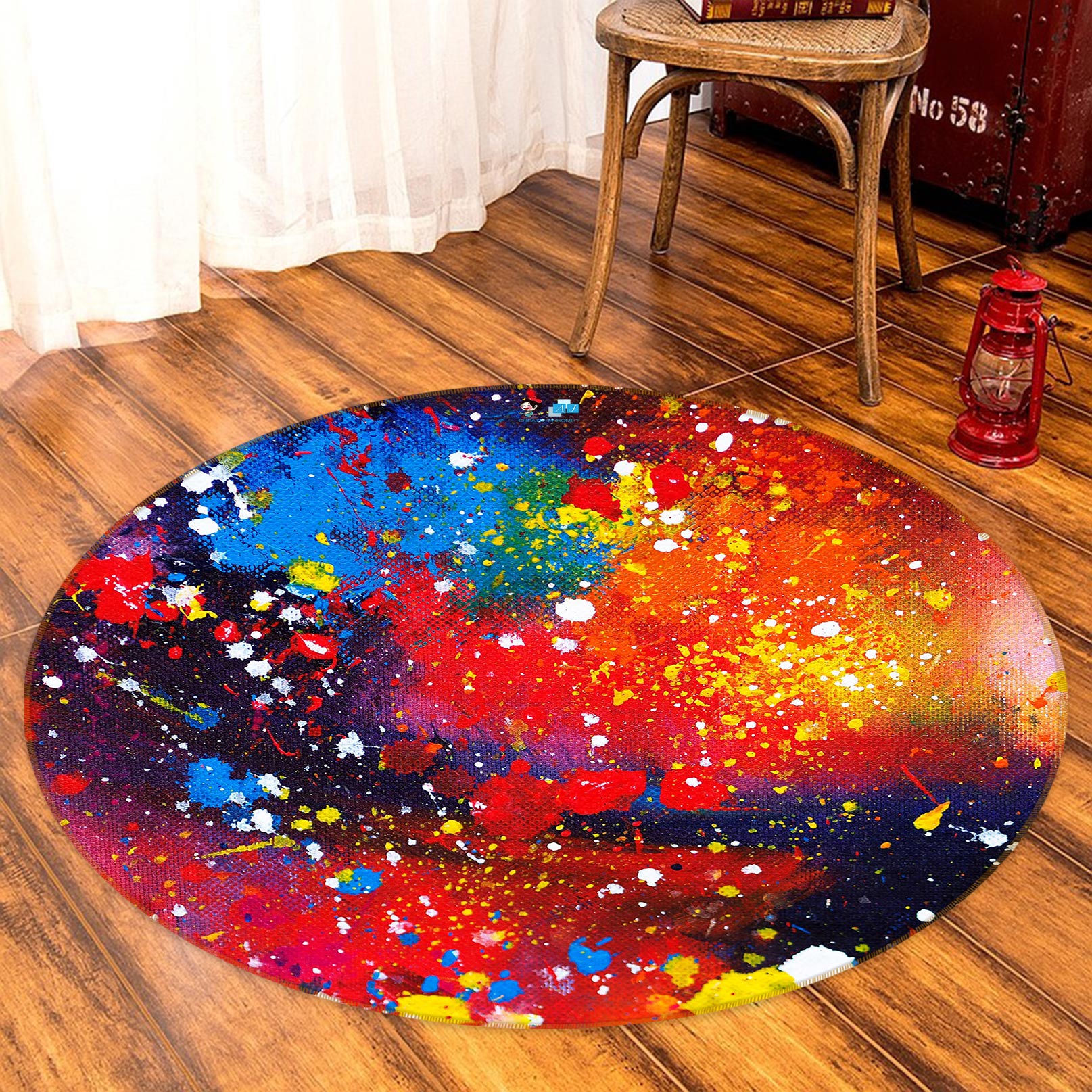 3D Colorful 81192 Round Non Slip Rug Mat