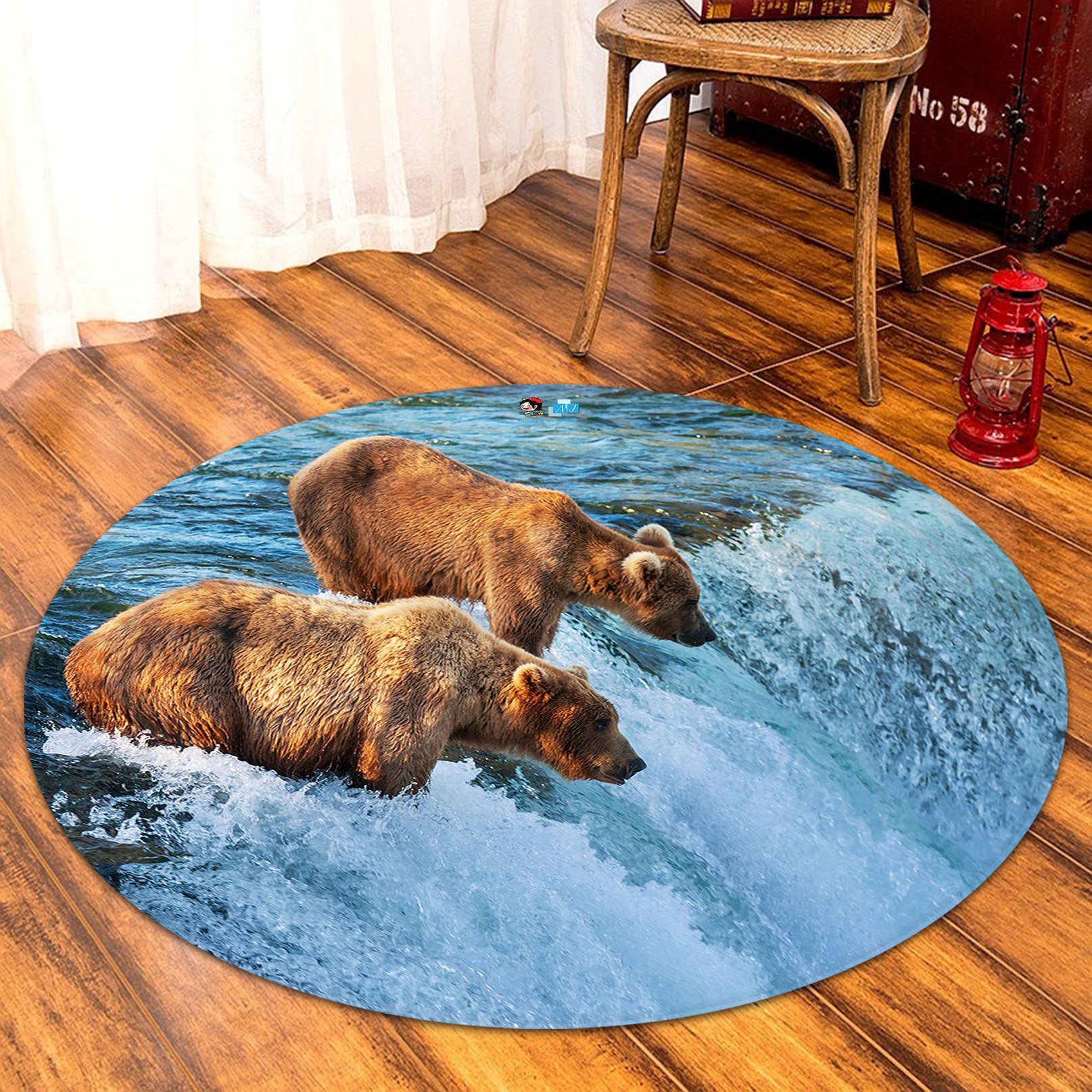 3D Polar Bear 5276 Round Non Slip Rug Mat Mat AJ Creativity Home 