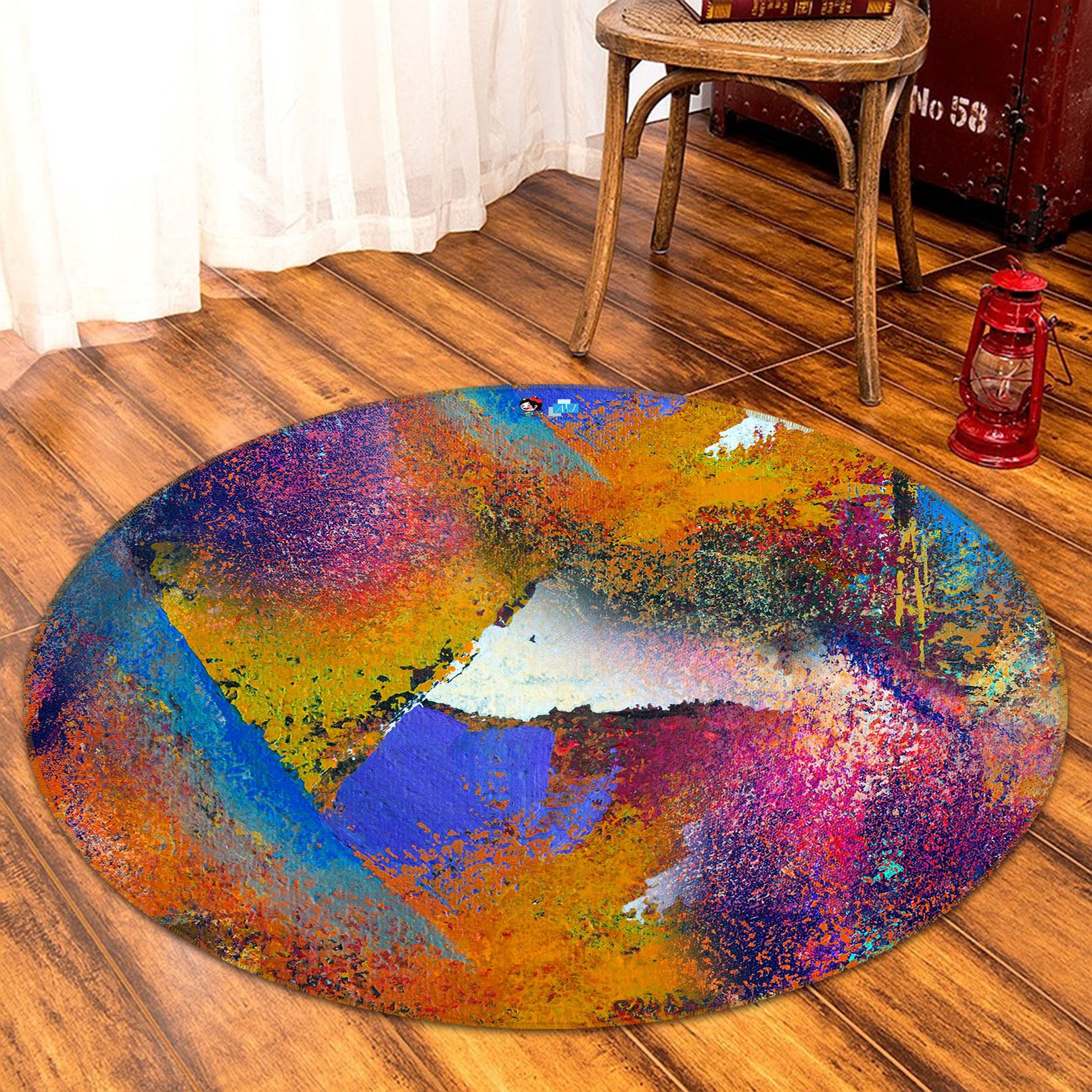 3D Color Pattern 81059 Round Non Slip Rug Mat