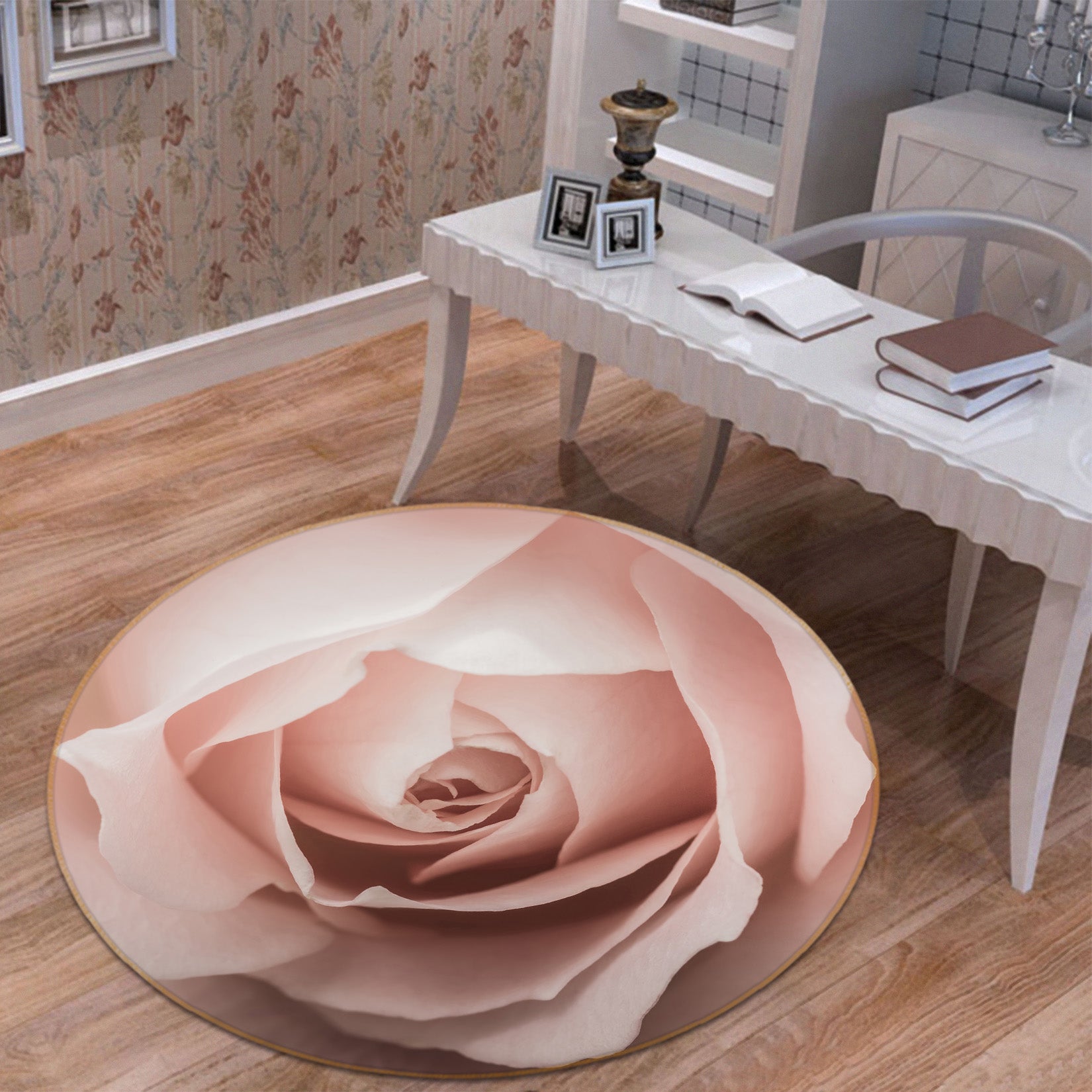 3D Flowers 71194 Round Non Slip Rug Mat