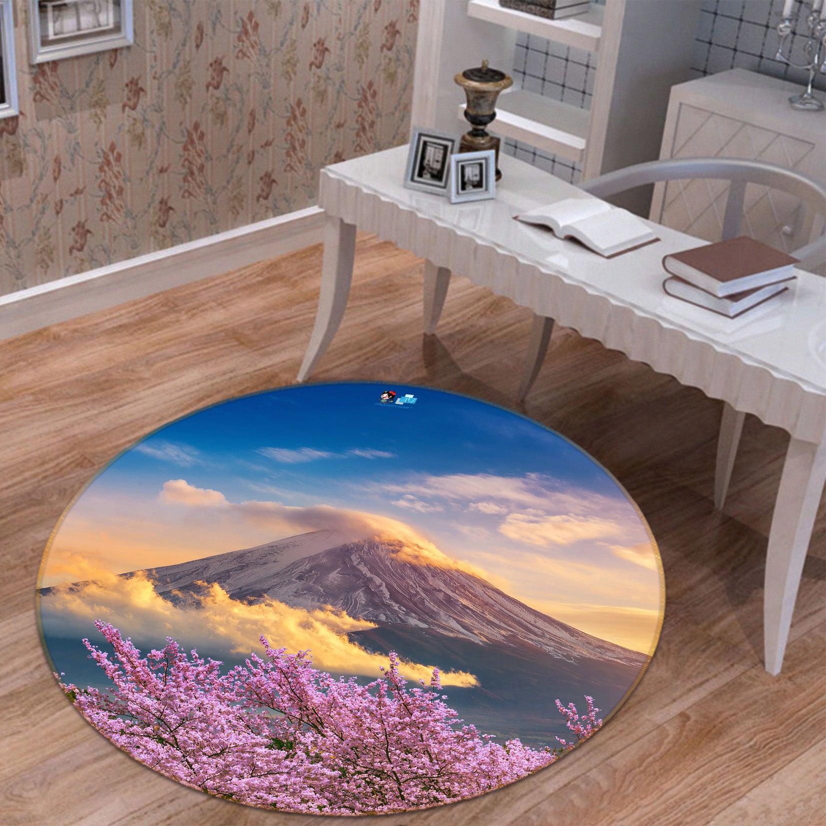3D Mount Fuji 81035 Round Non Slip Rug Mat
